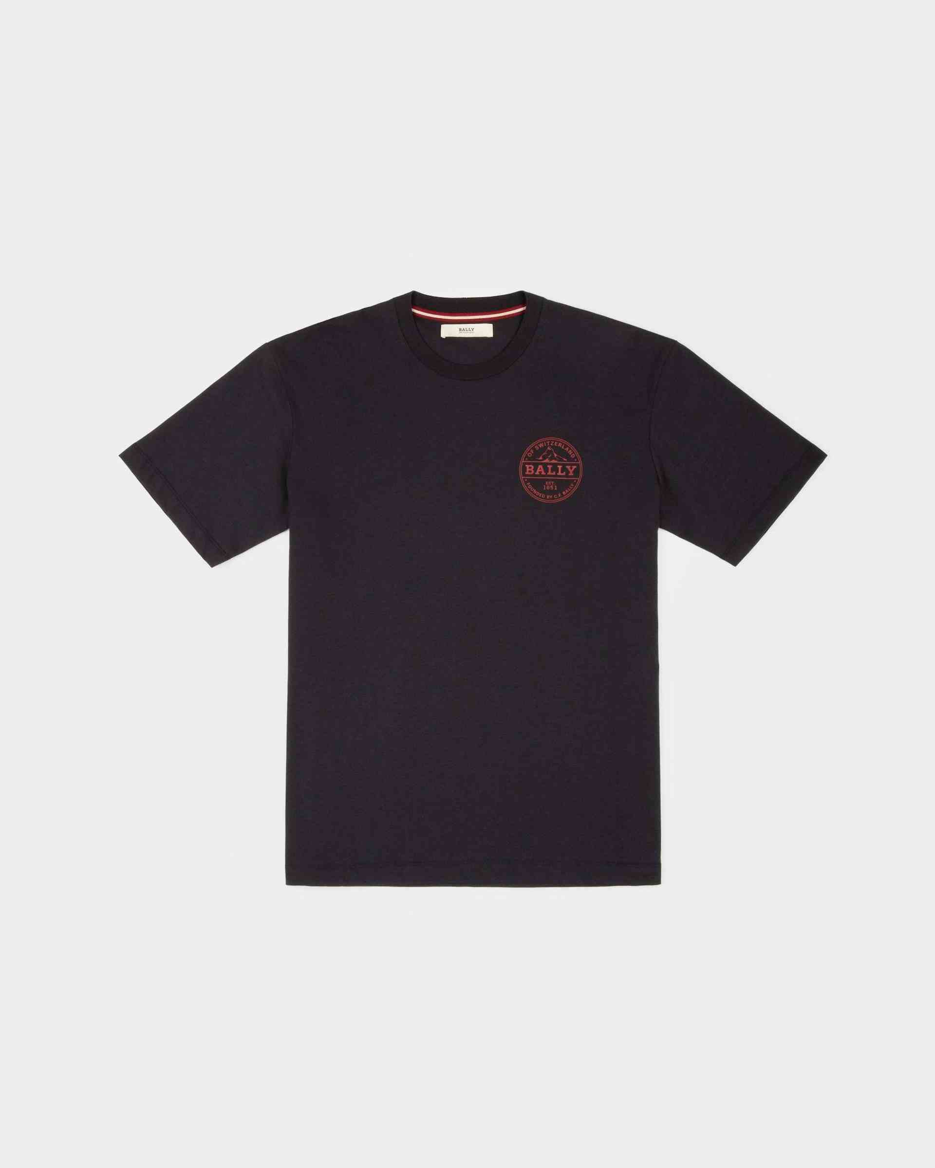 T-Shirt Con Logo Bally In Cotone Navy - Uomo - Bally