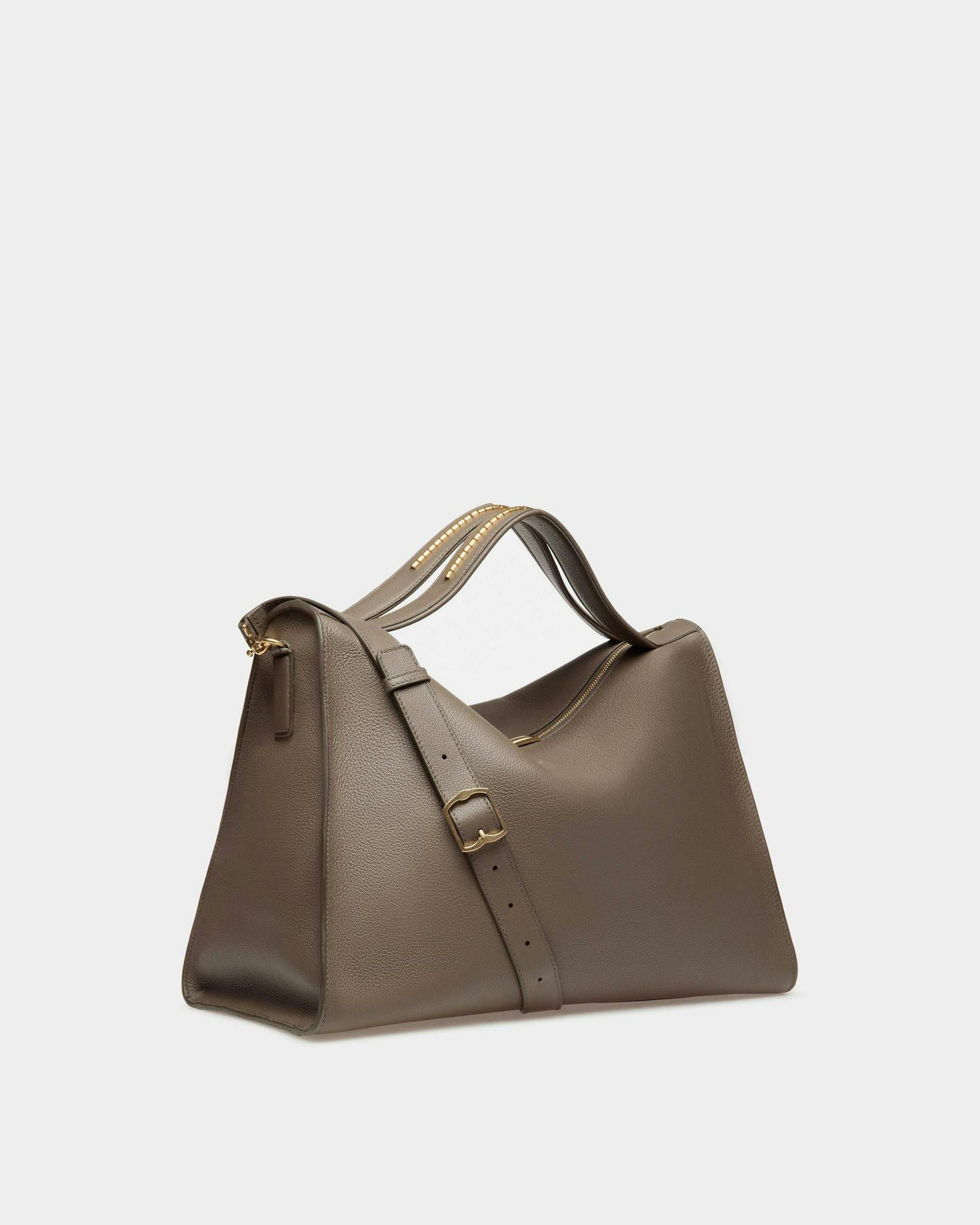 Men's Arkle Soft Tote Bag In Grey Leather | Bally | Still Life 3/4 Front