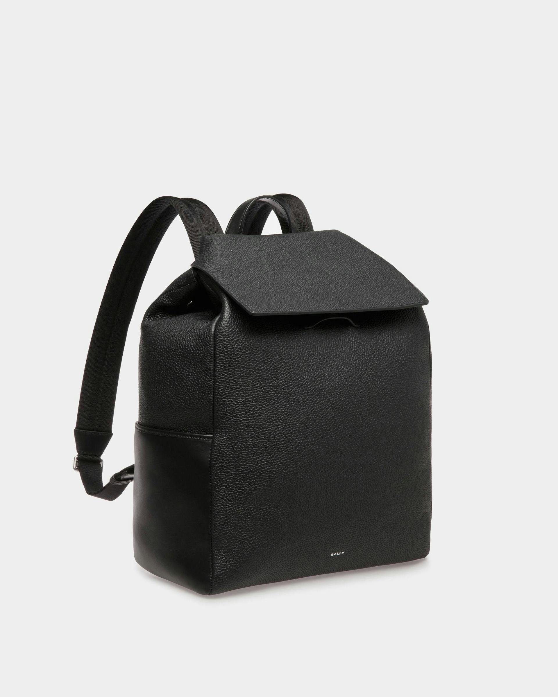 Men's Lago Backpack In Black Leather | Bally | Still Life 3/4 Front