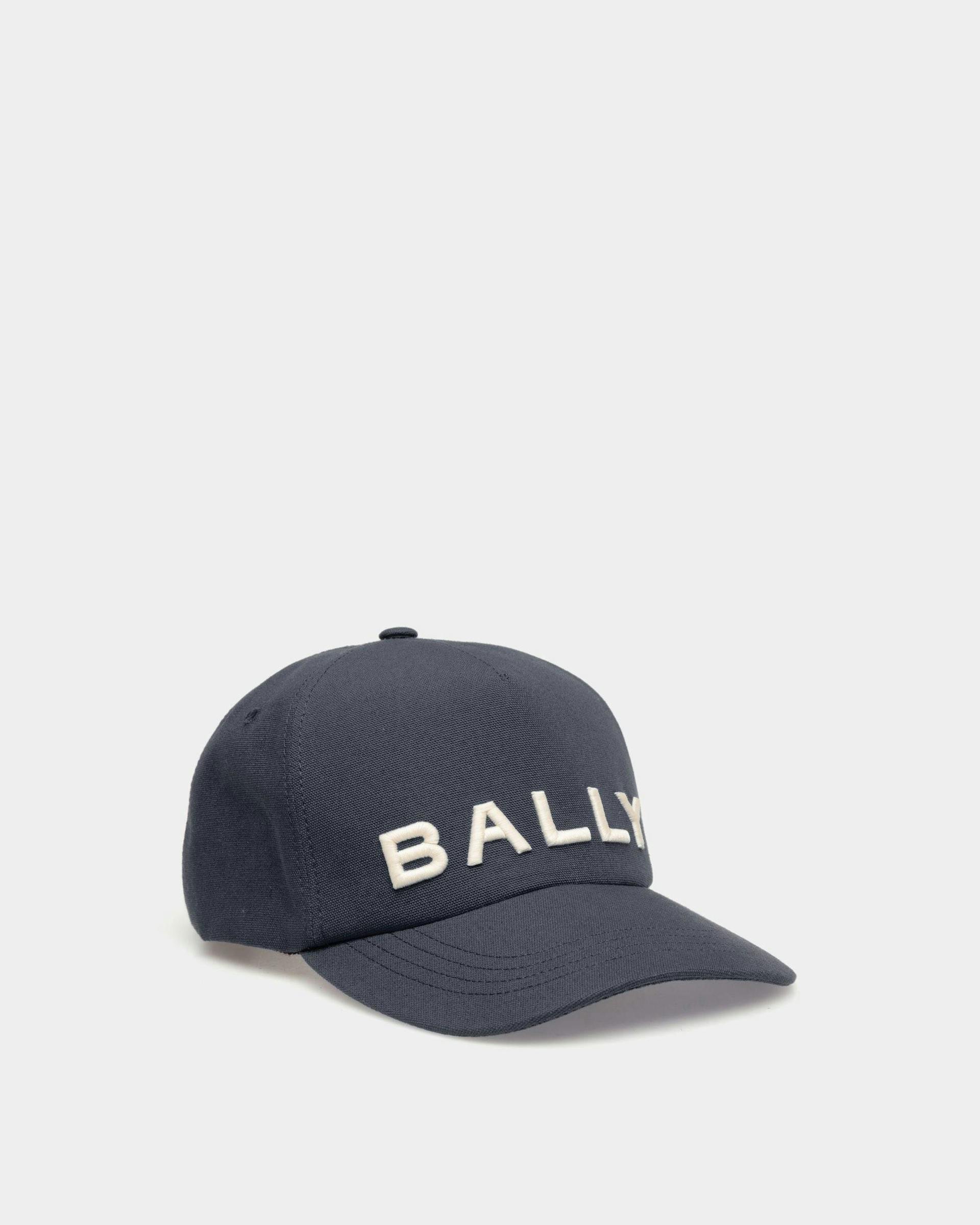 Cappello Da Baseball Con Logo Ricamato In Cotone Blu Scuro - Uomo - Bally - 01