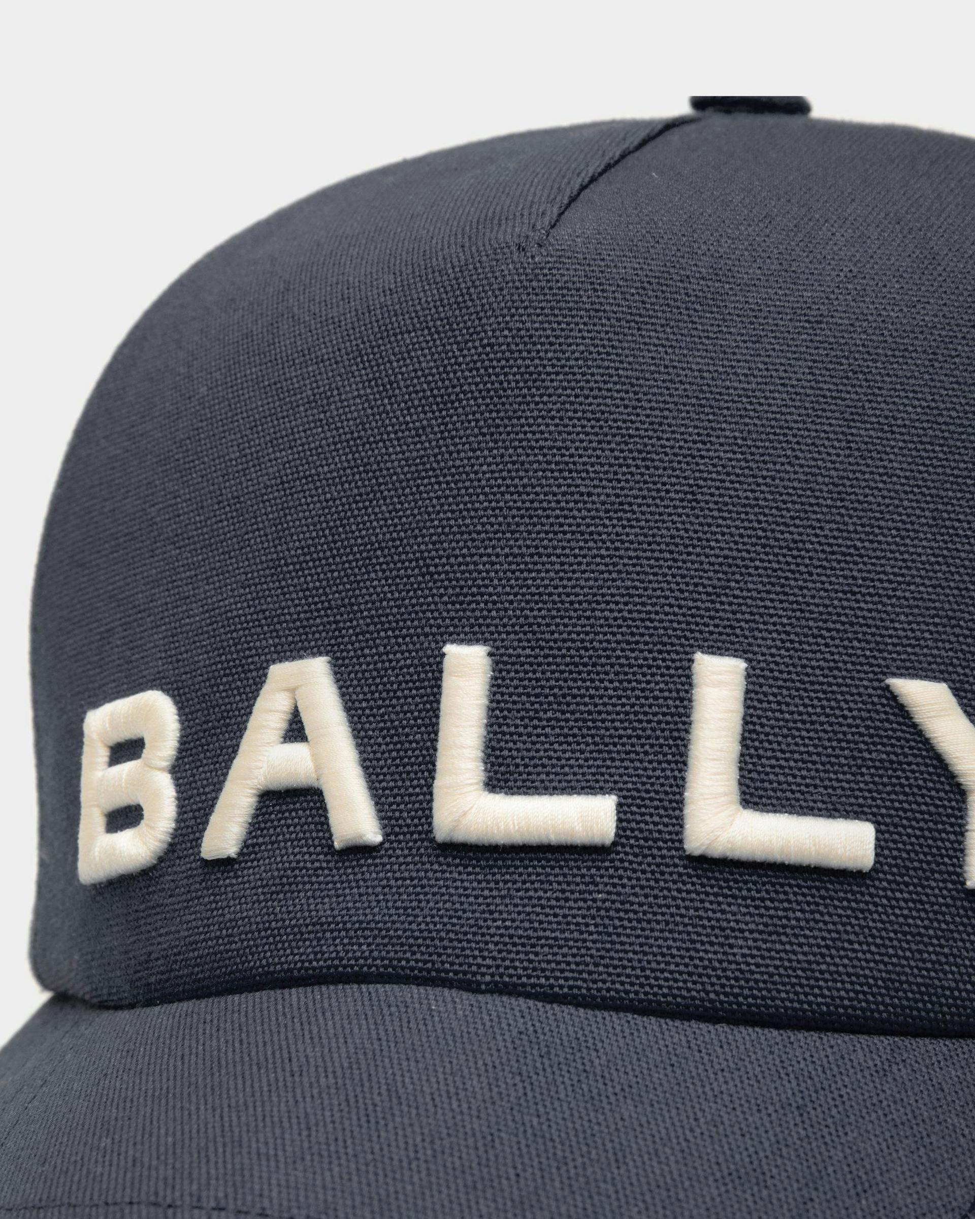 Cappello Da Baseball Con Logo Ricamato In Cotone Blu Scuro - Uomo - Bally - 03