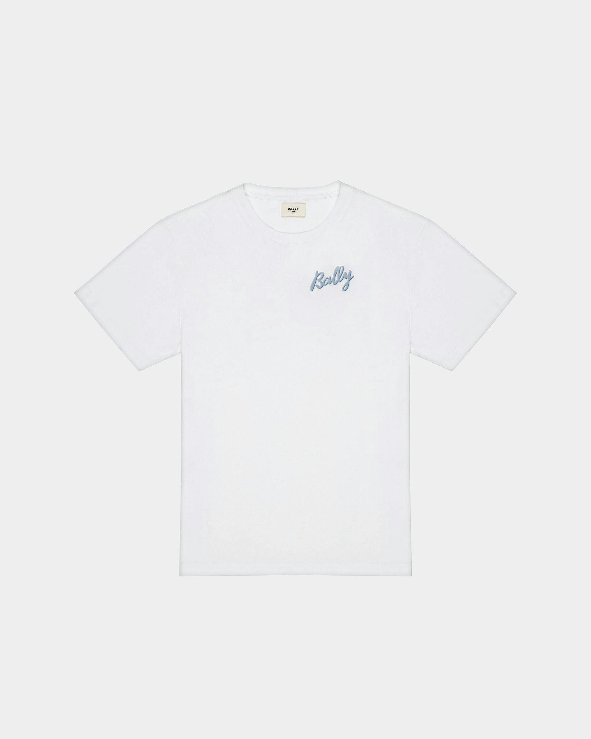 T-Shirt In Cotone Bianco E Azzurro - Uomo - Bally - 01