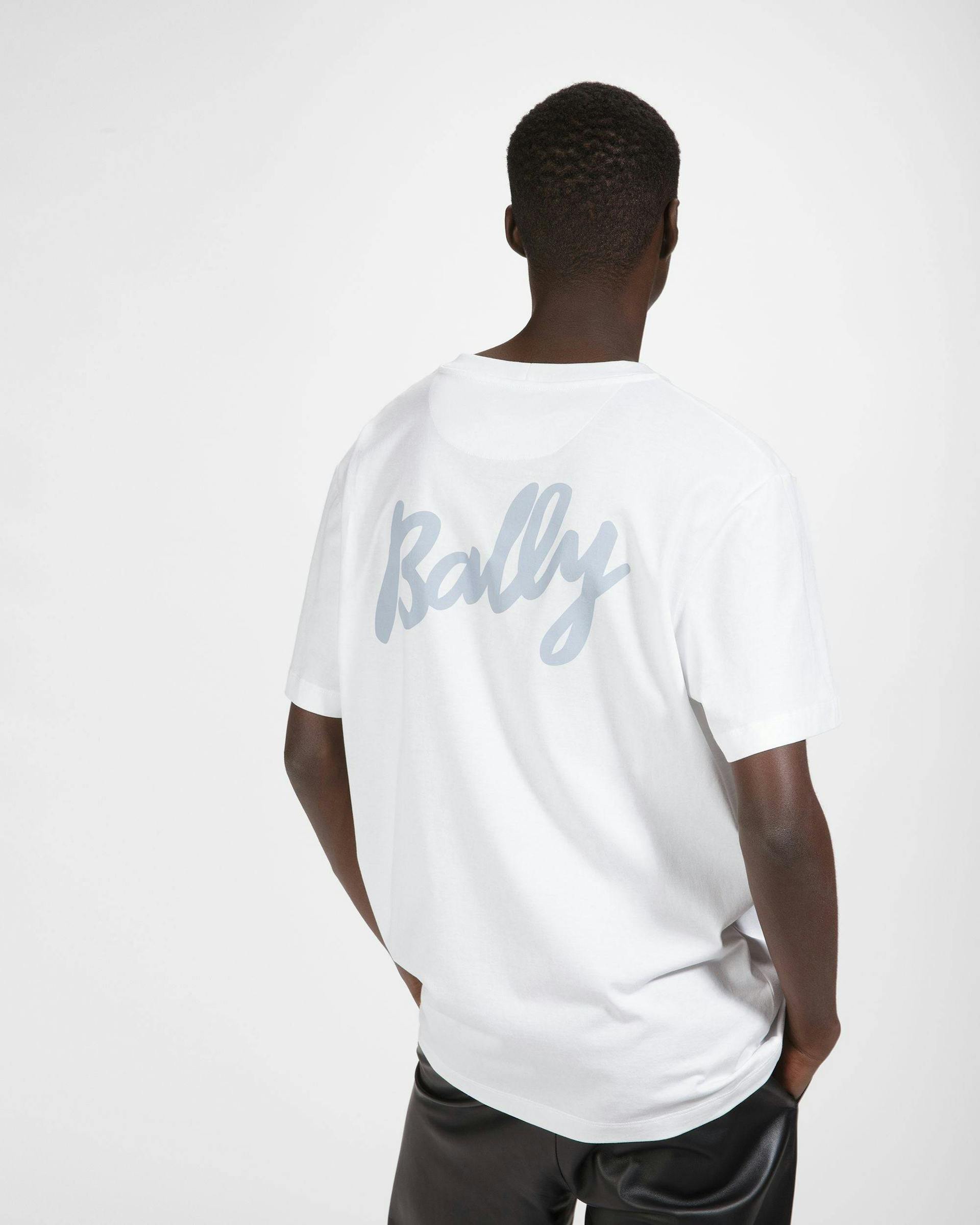 T-Shirt In Cotone Bianco E Azzurro - Uomo - Bally - 05