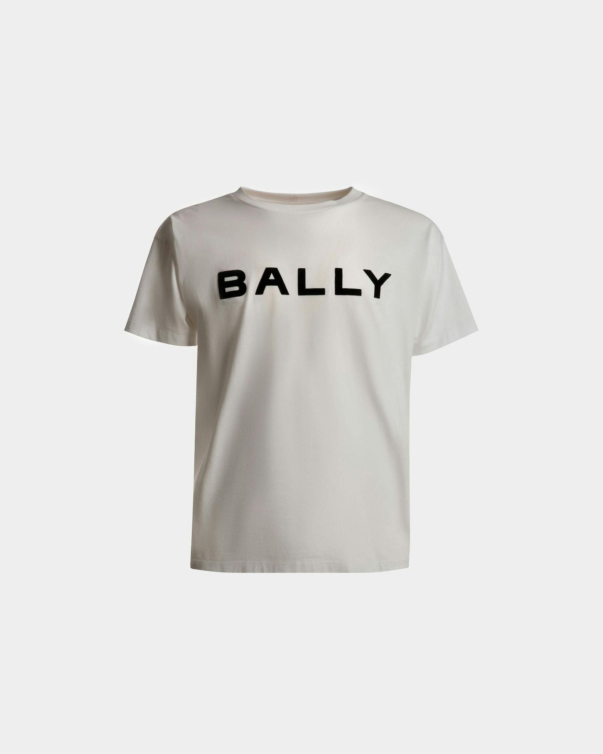 Men's Logo T-Shirt In White Cotton | Bally | Still Life Front