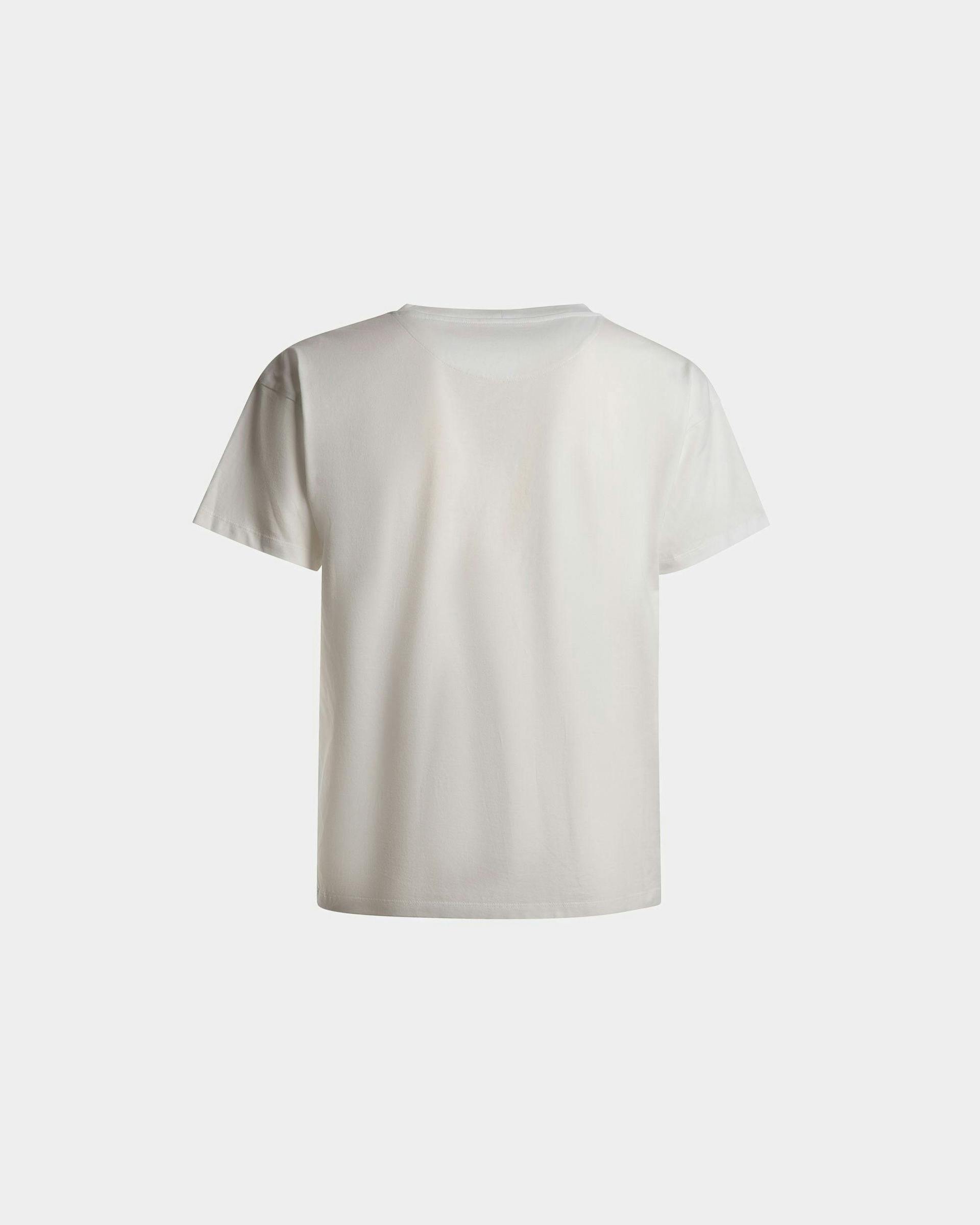 Men's Logo T-Shirt In White Cotton | Bally | Still Life Back