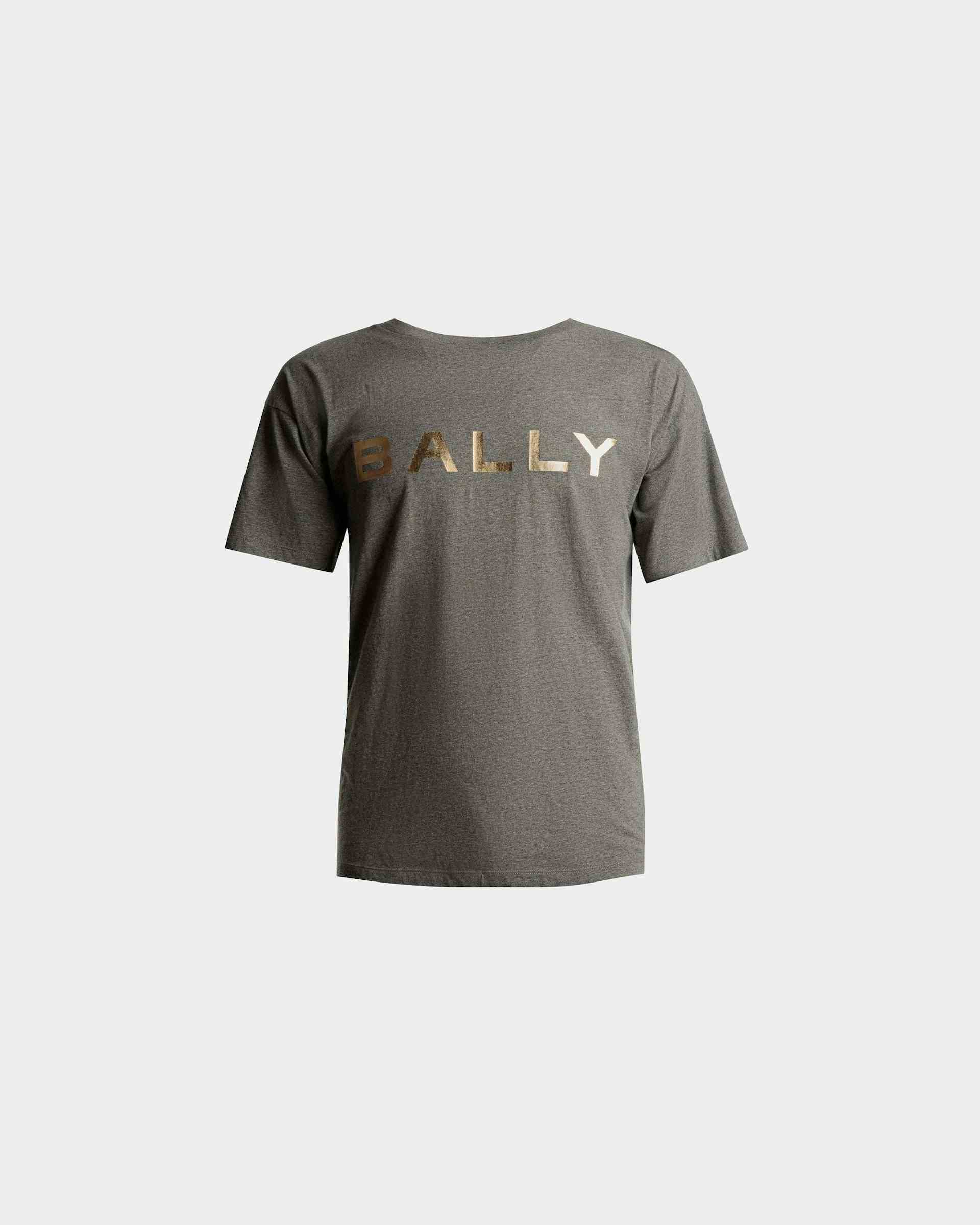 T-Shirt Con Logo In Cotone Grigio Mélange - Uomo - Bally