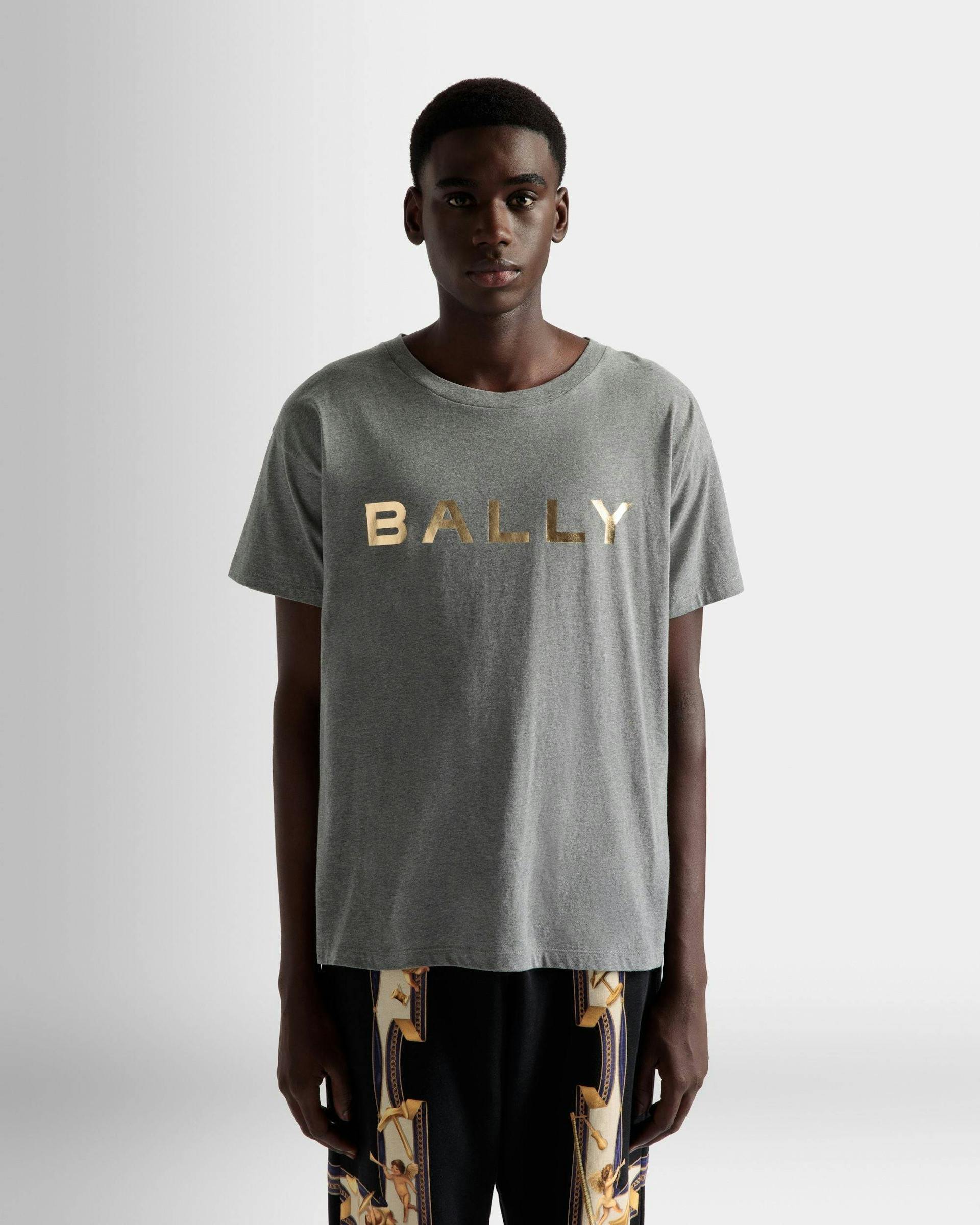 T-Shirt Con Logo In Cotone Grigio Mélange - Uomo - Bally - 03