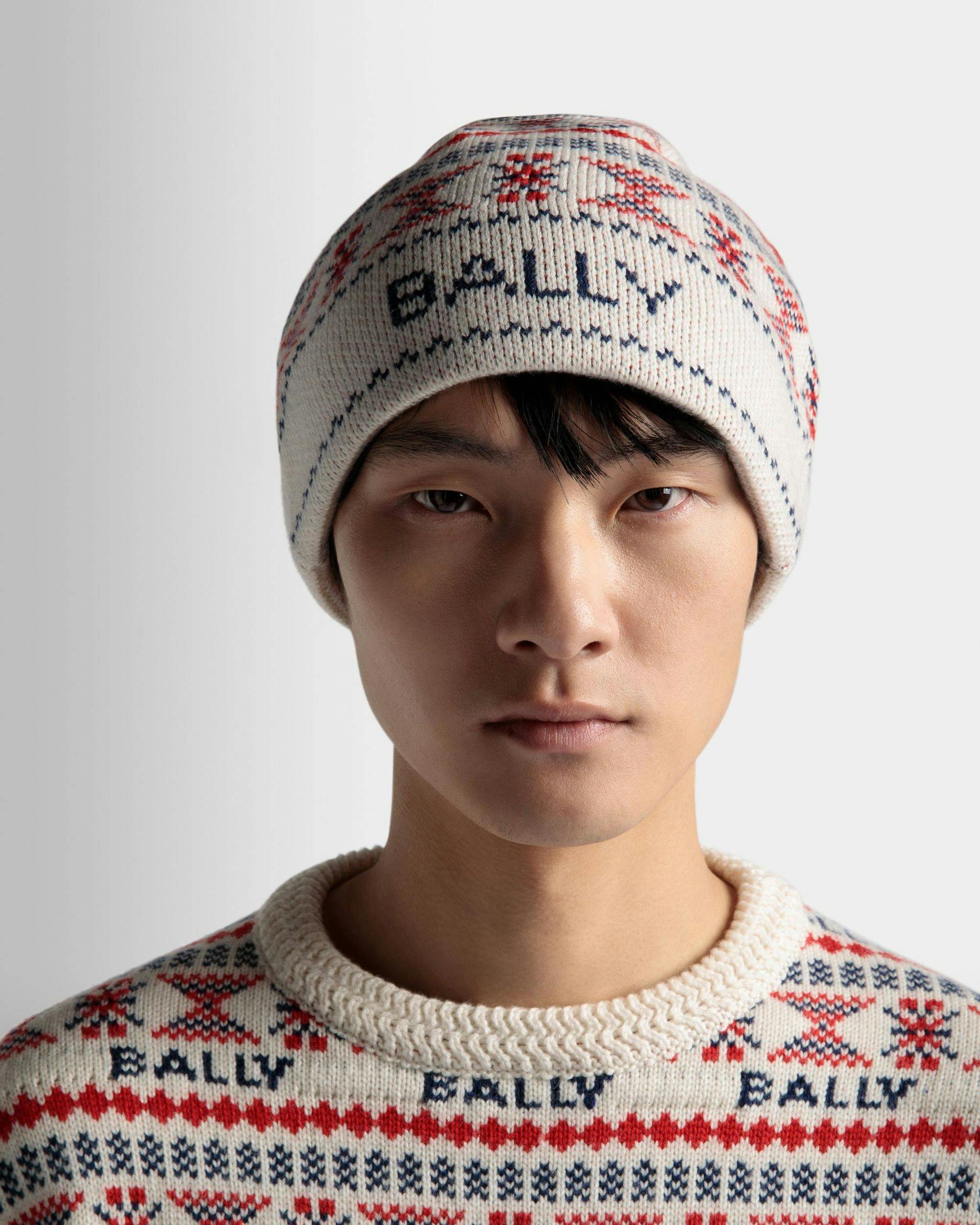 Men's Sweater In Multicolor Wool | Bally | On Model Detail