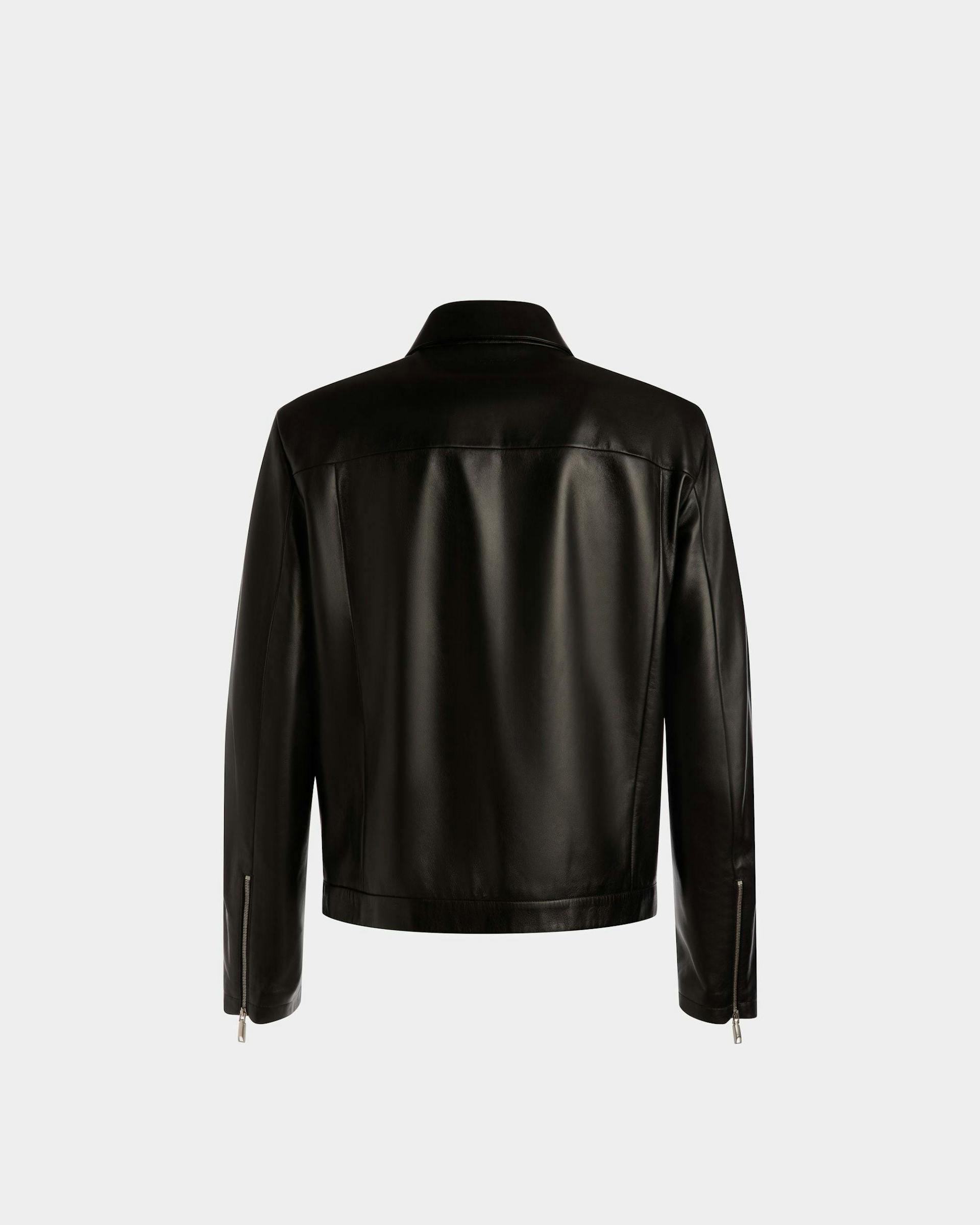 Men's Bomber Jacket In Black Leather | Bally | Still Life Back