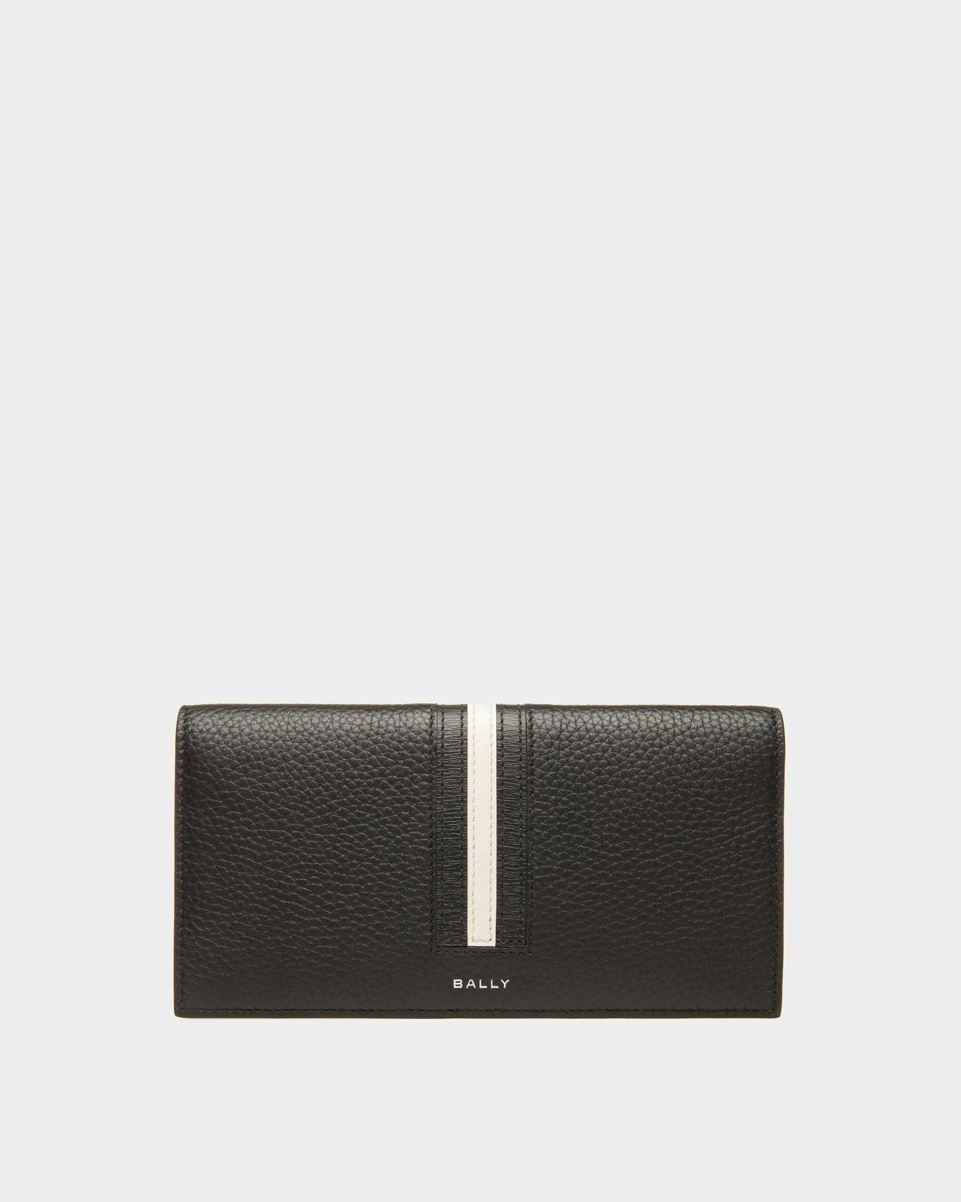 Men's Ribbon Continental Wallet In Black Leather | Bally | Still Life Front