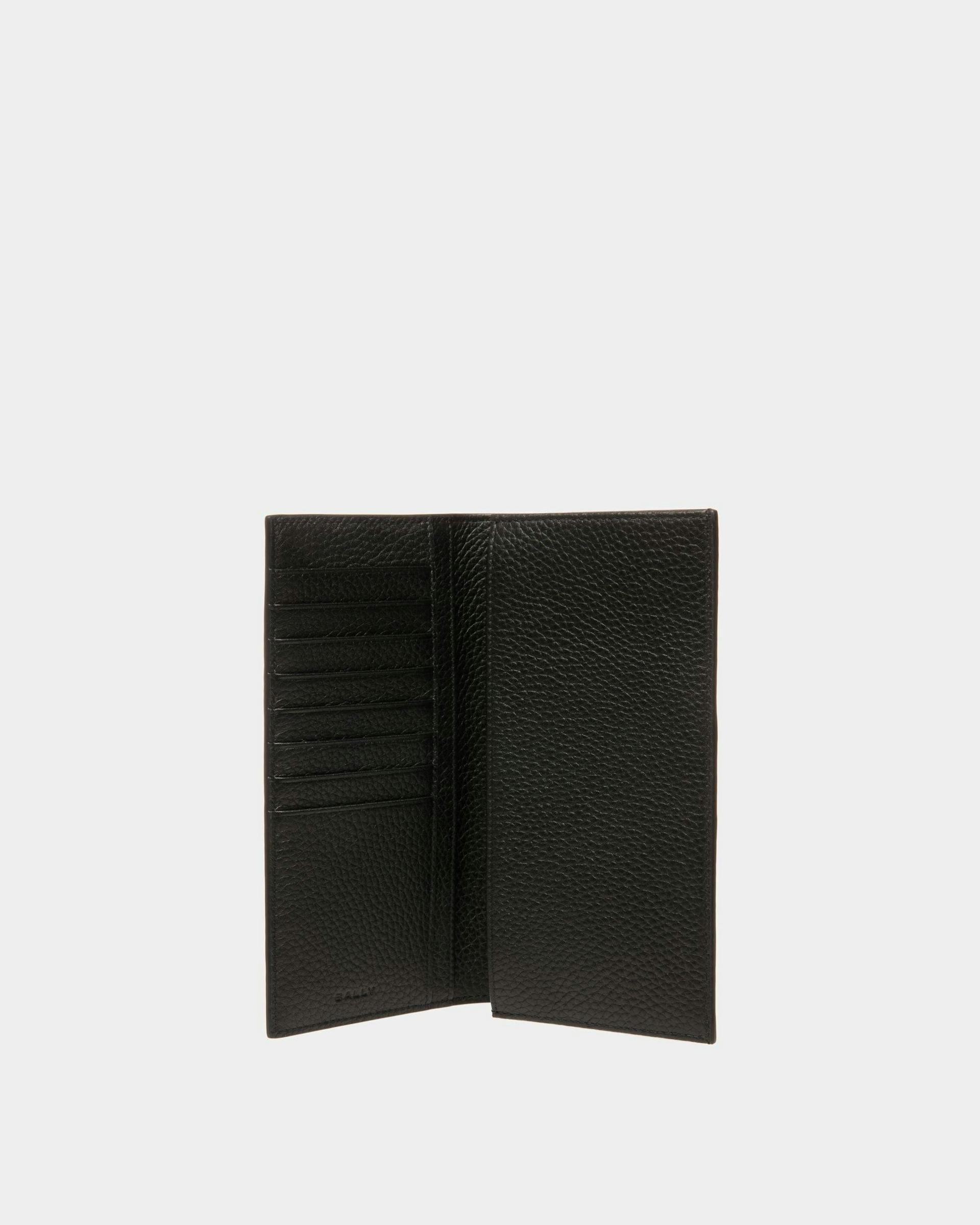 Men's Ribbon Continental Wallet In Black Leather | Bally | Still Life Open / Inside