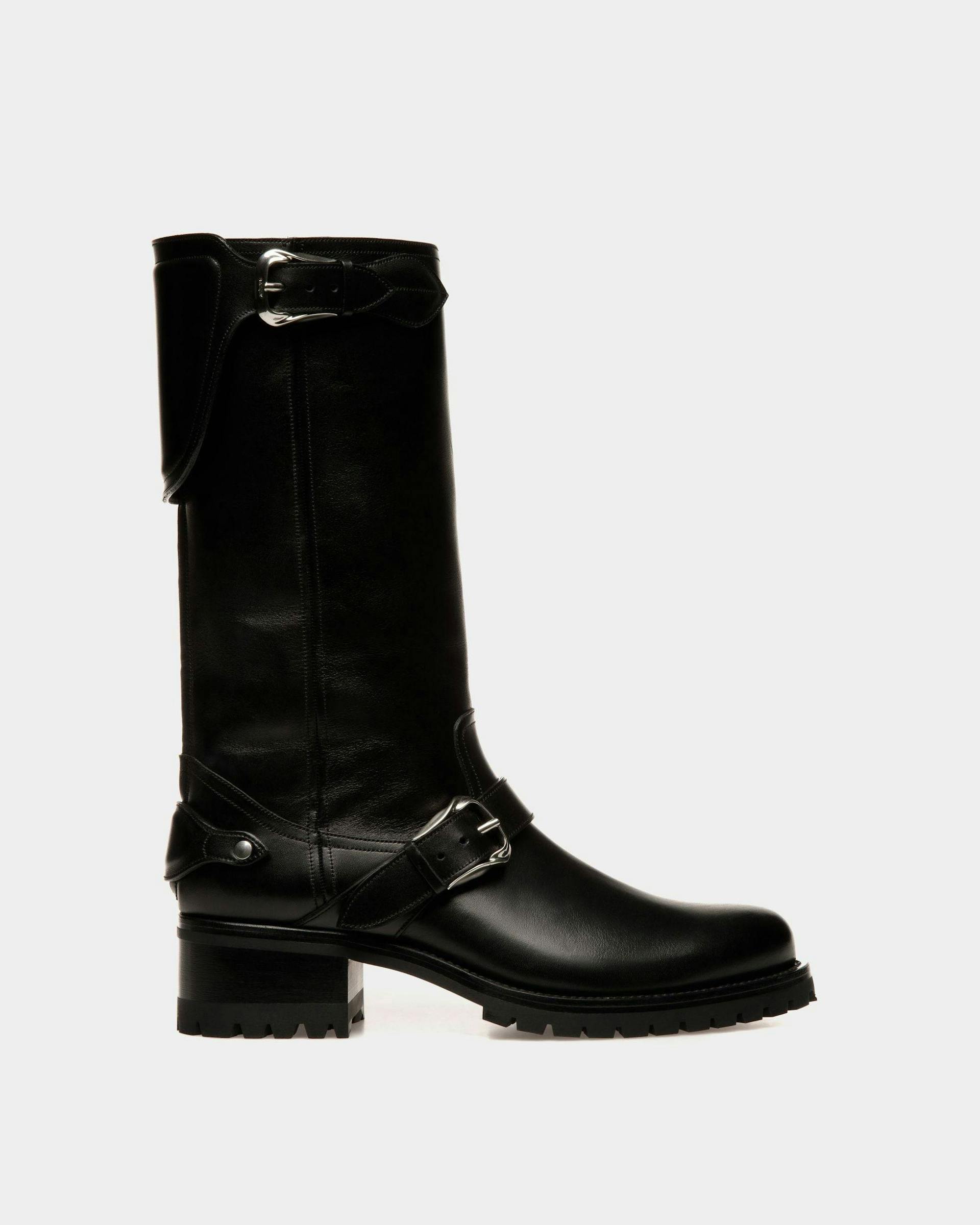 Men's Ardis Long Boots In Black Leather | Bally | Still Life Side