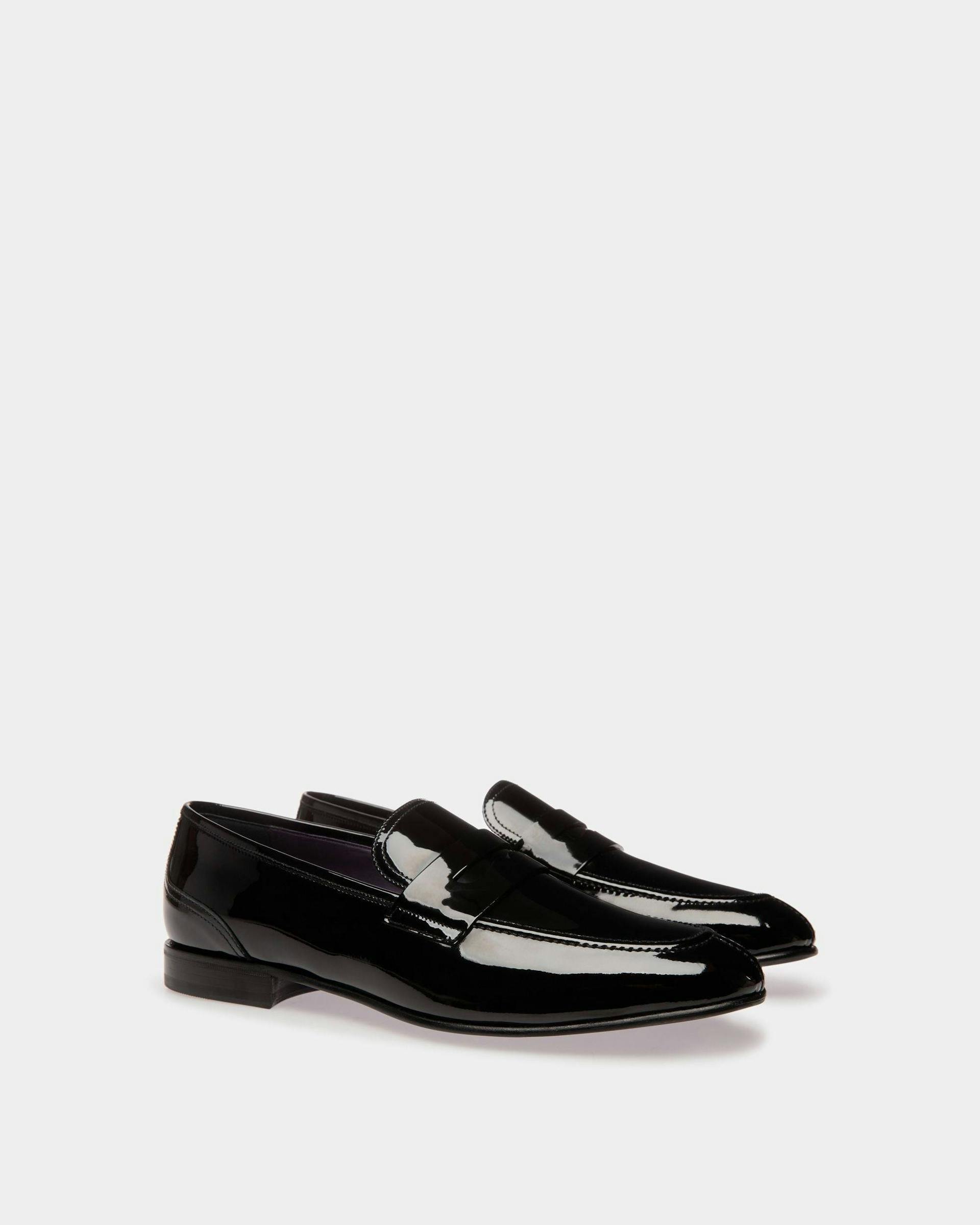 Men's Suisse Loafer in Black Patent Leather | Bally | Still Life 3/4 Front