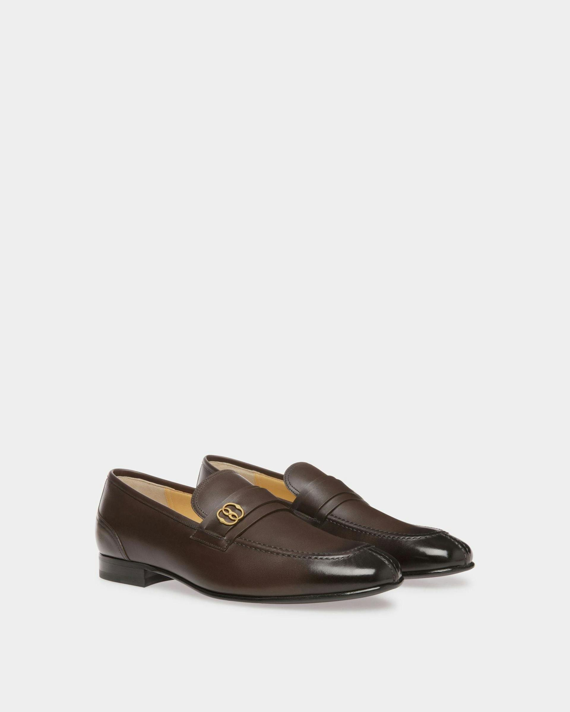 Men's Suisse Loafers In Brown Leather | Bally | Still Life 3/4 Front