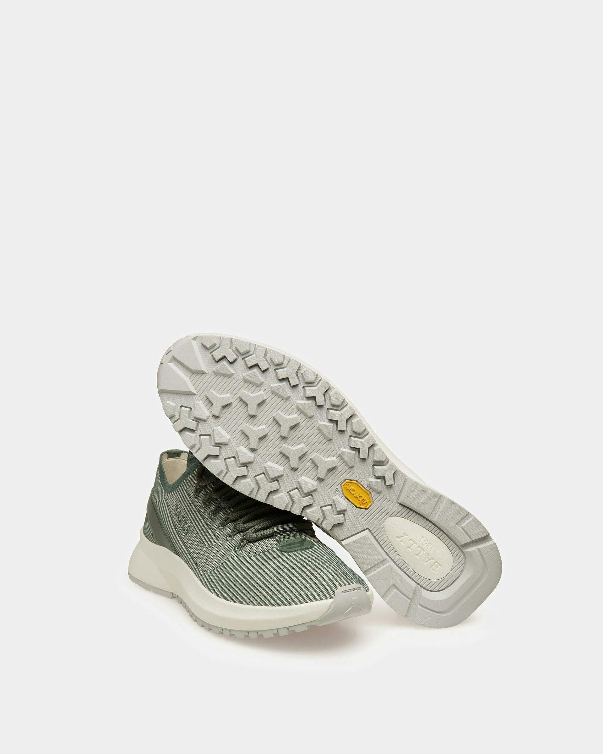 Dean-T Sneaker In Pelle, Tessuto E Poliestere Bianco Cipria E Verde Salvia - Uomo - Bally - 04