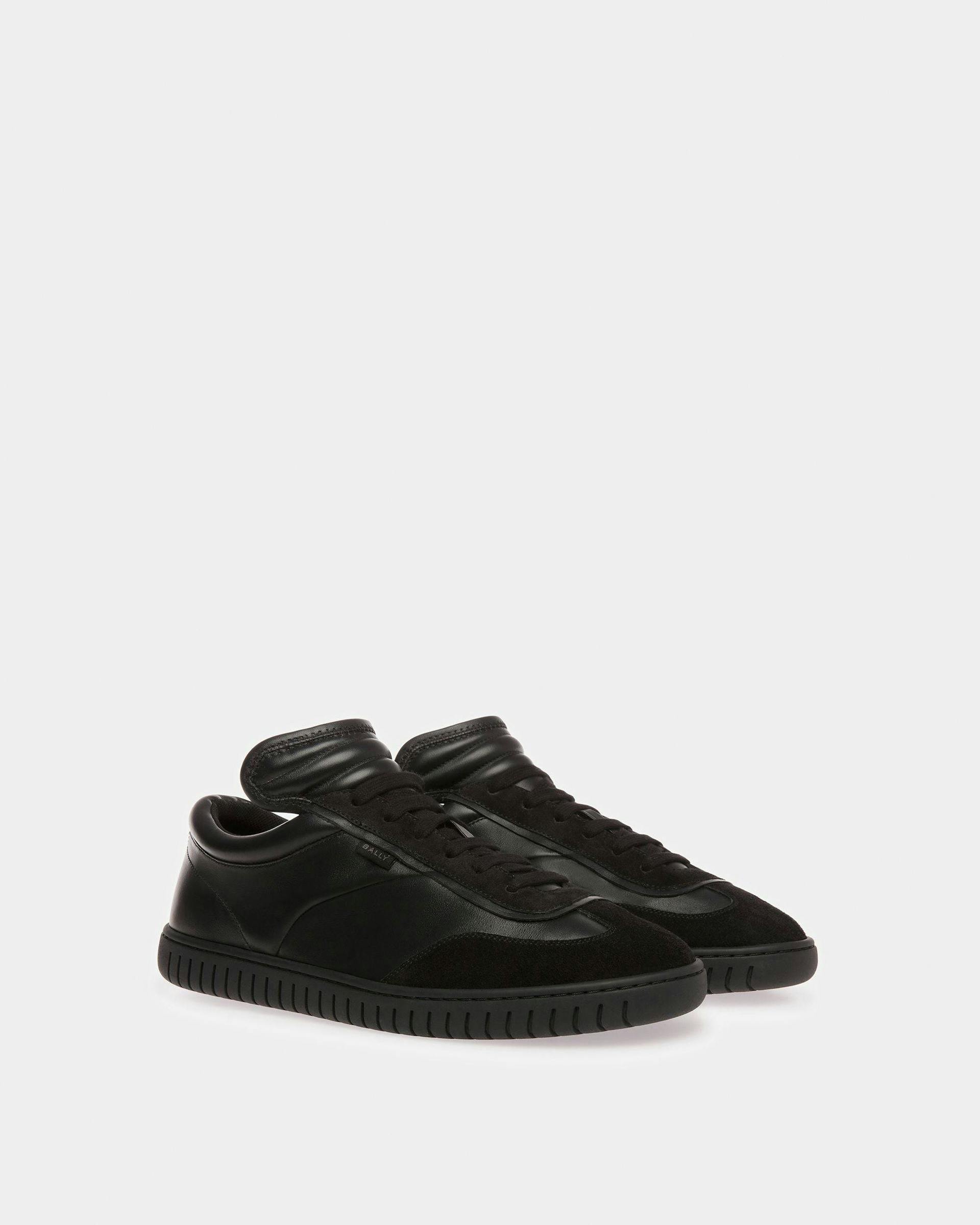 Men's Player Sneakers In Black Leather | Bally | Still Life 3/4 Front