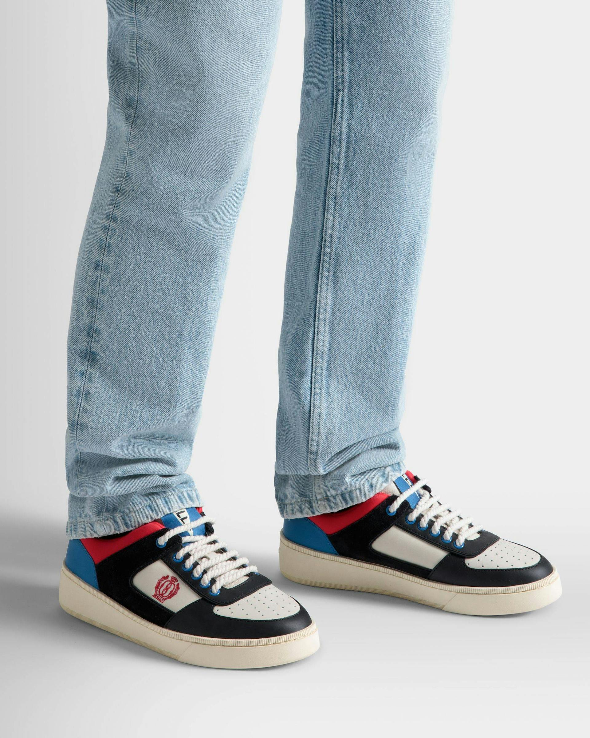 Men's Raise Sneaker In Multicolor Leather | Bally | On Model Close Up