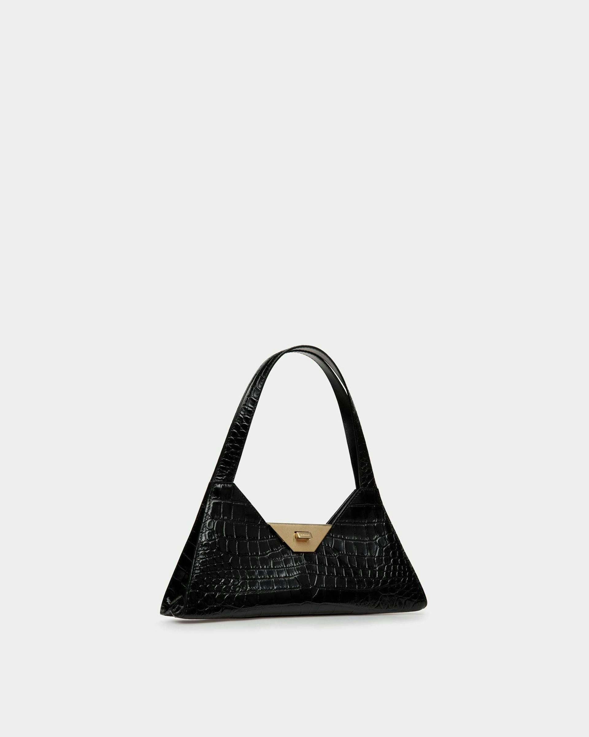 Women's Trilliant Small Shoulder Bag In Black Leather | Bally | Still Life 3/4 Front