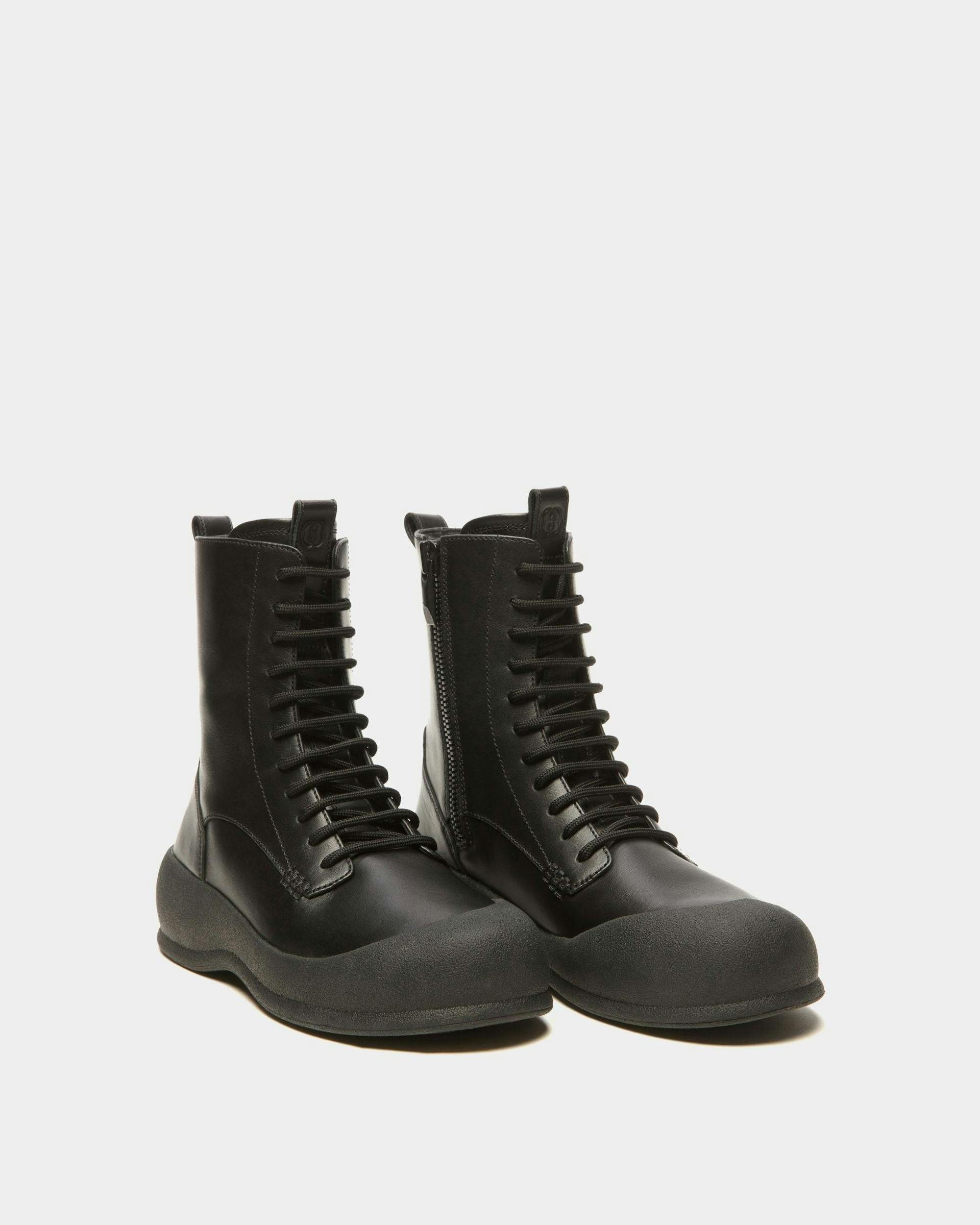 Women's Frei Boots In Black Leather | Bally | Still Life 3/4 Front