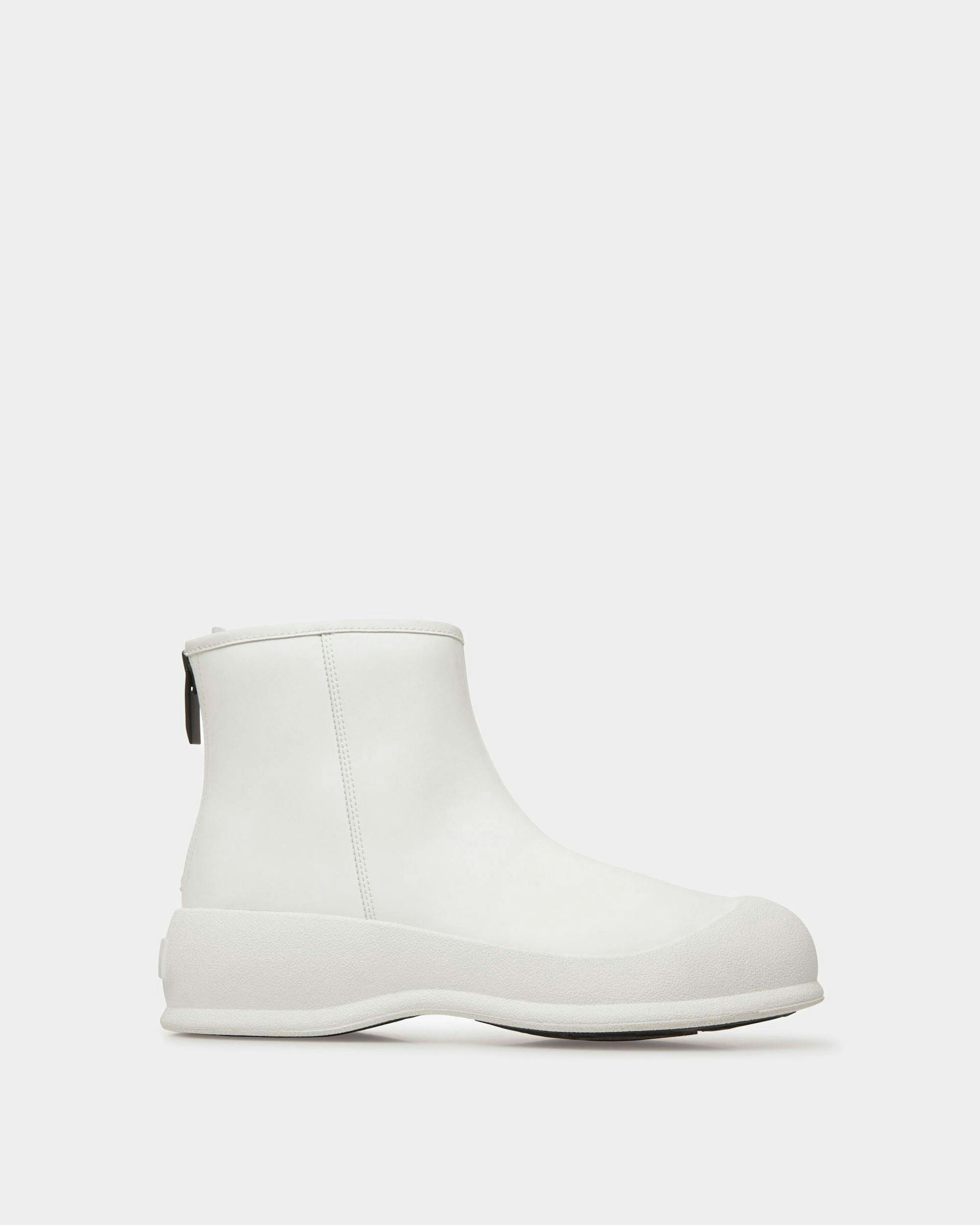 Women's Frei Boots In White Rubber-coated Leather | Bally | Still Life Side