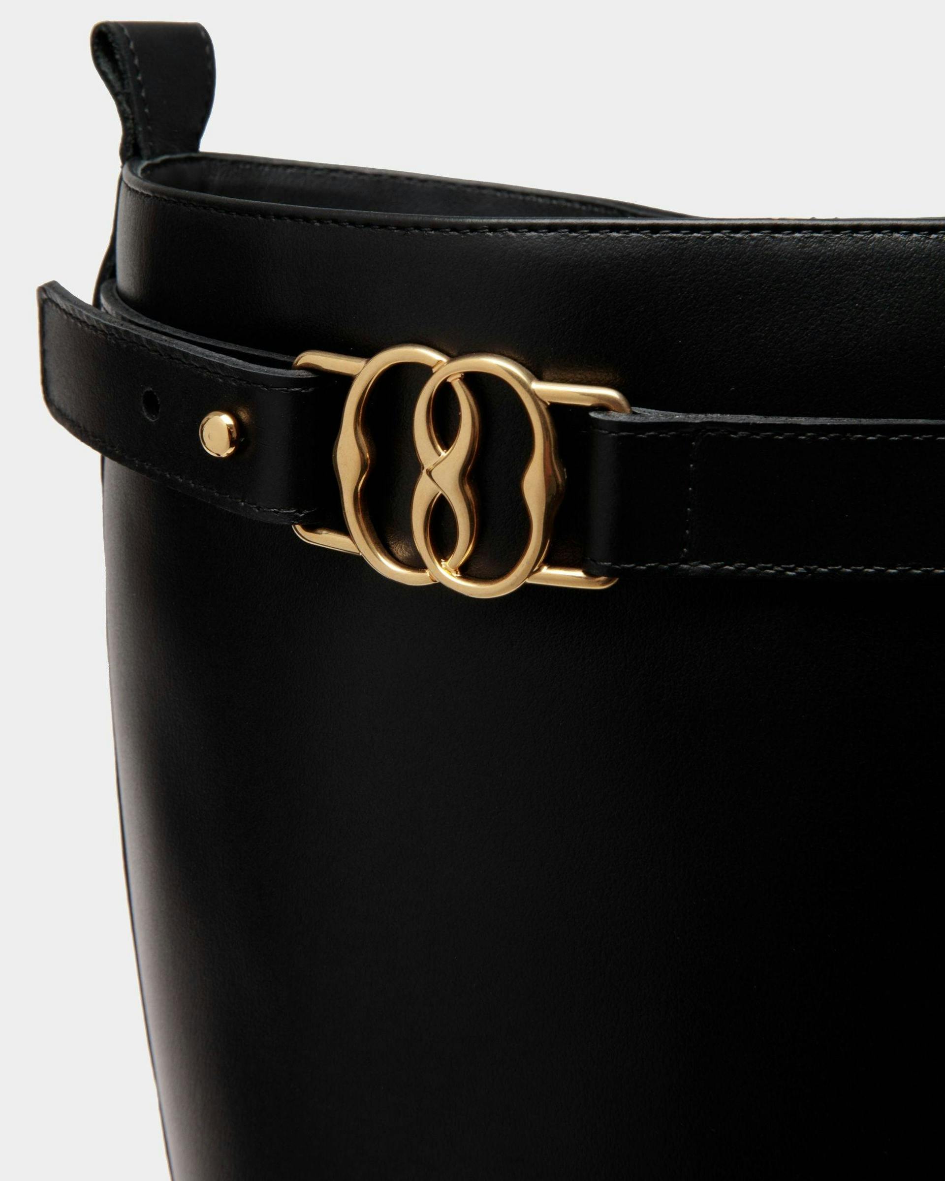 Women's Enga Long Boots In Black Leather | Bally | Still Life Detail