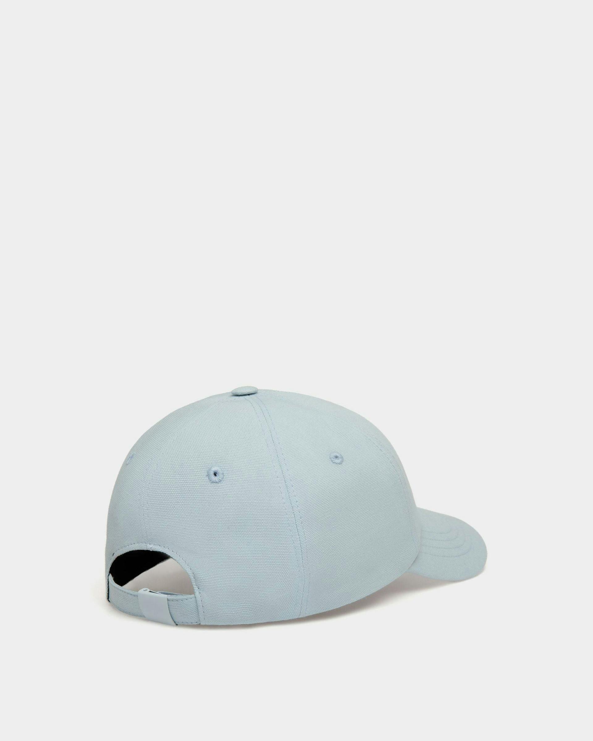 Women's Baseball Hat in Light Blue Cotton | Bally | Still Life 3/4 Back