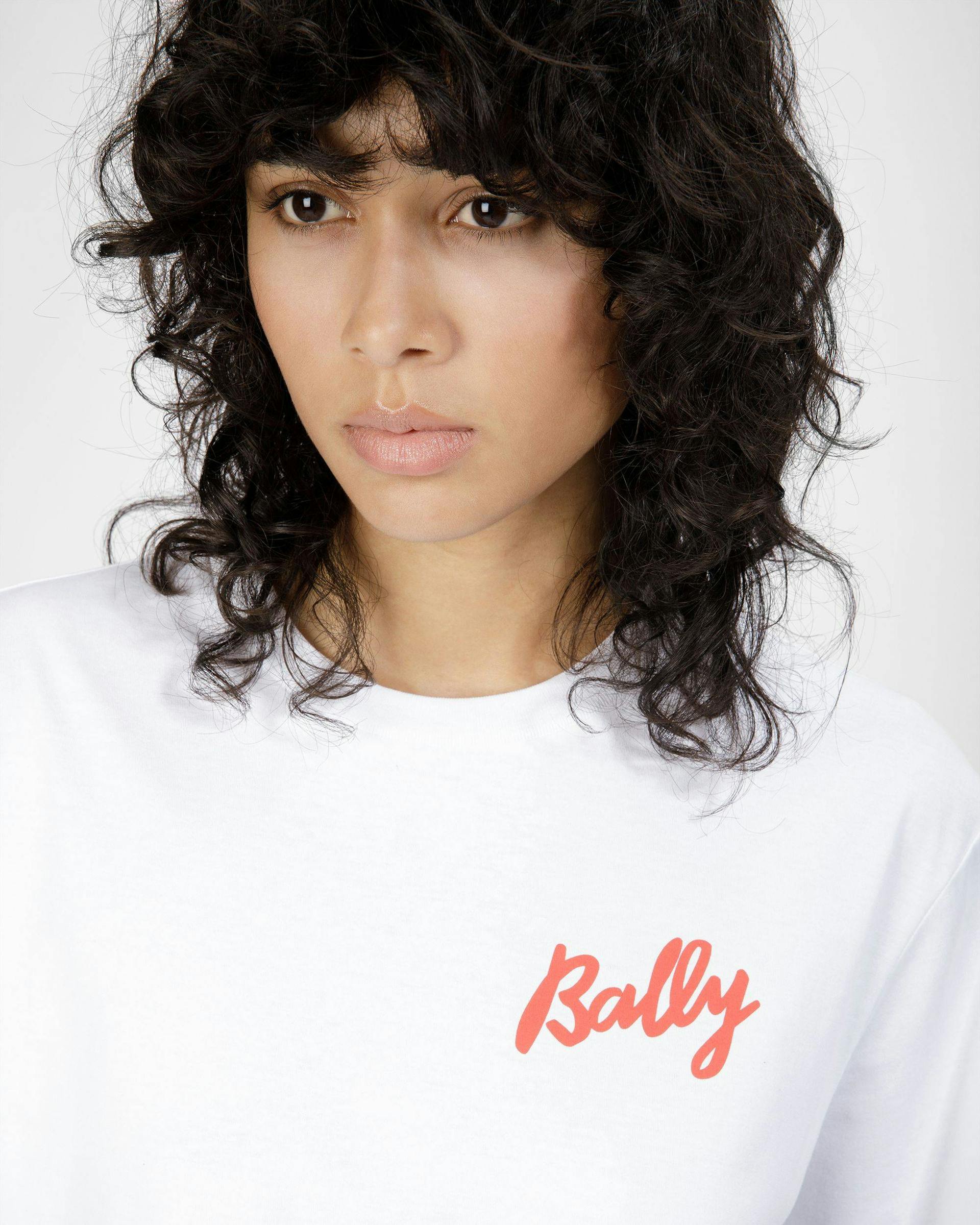 T-Shirt In Cotone Bianco - Donna - Bally - 04