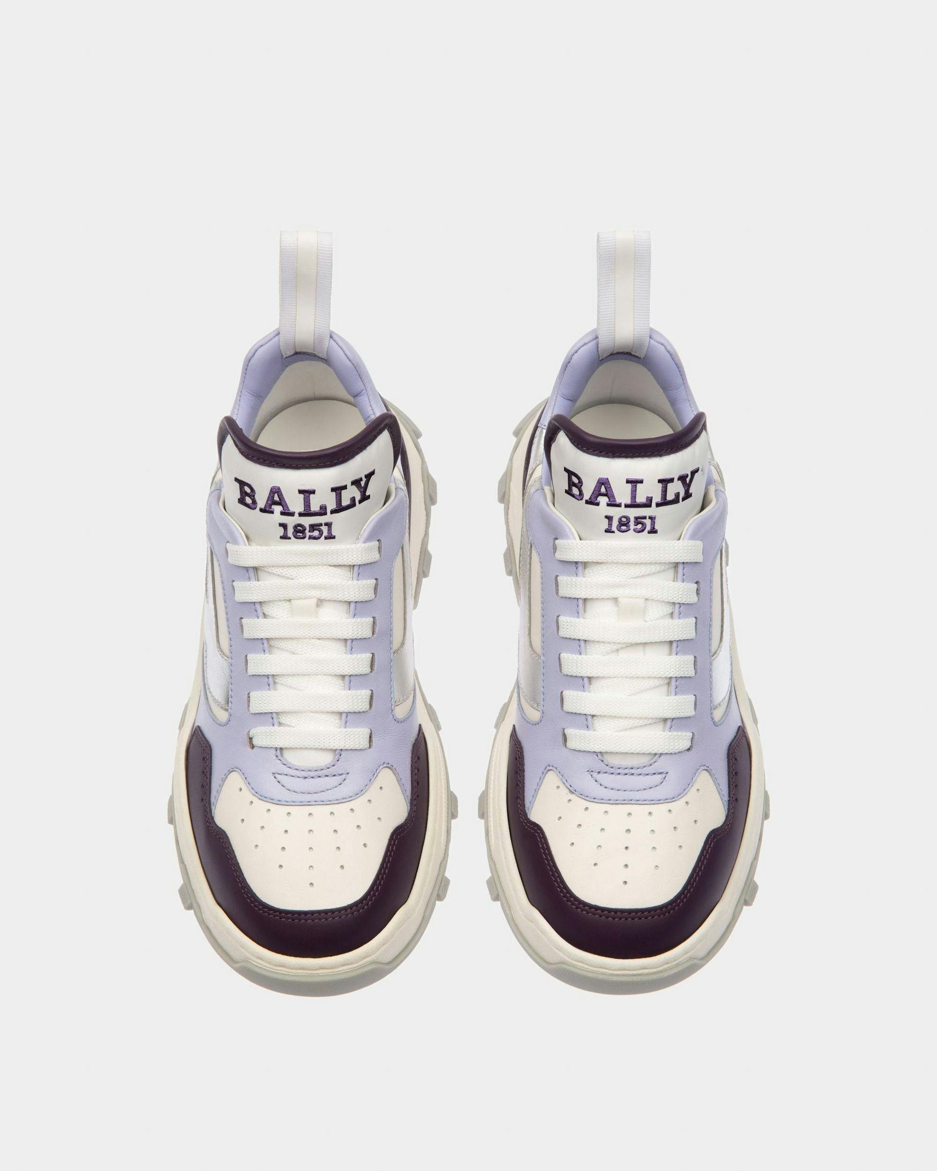 Holden Sneakers In Pelle E Tessuto Viola E Bianco - Donna - Bally - 02