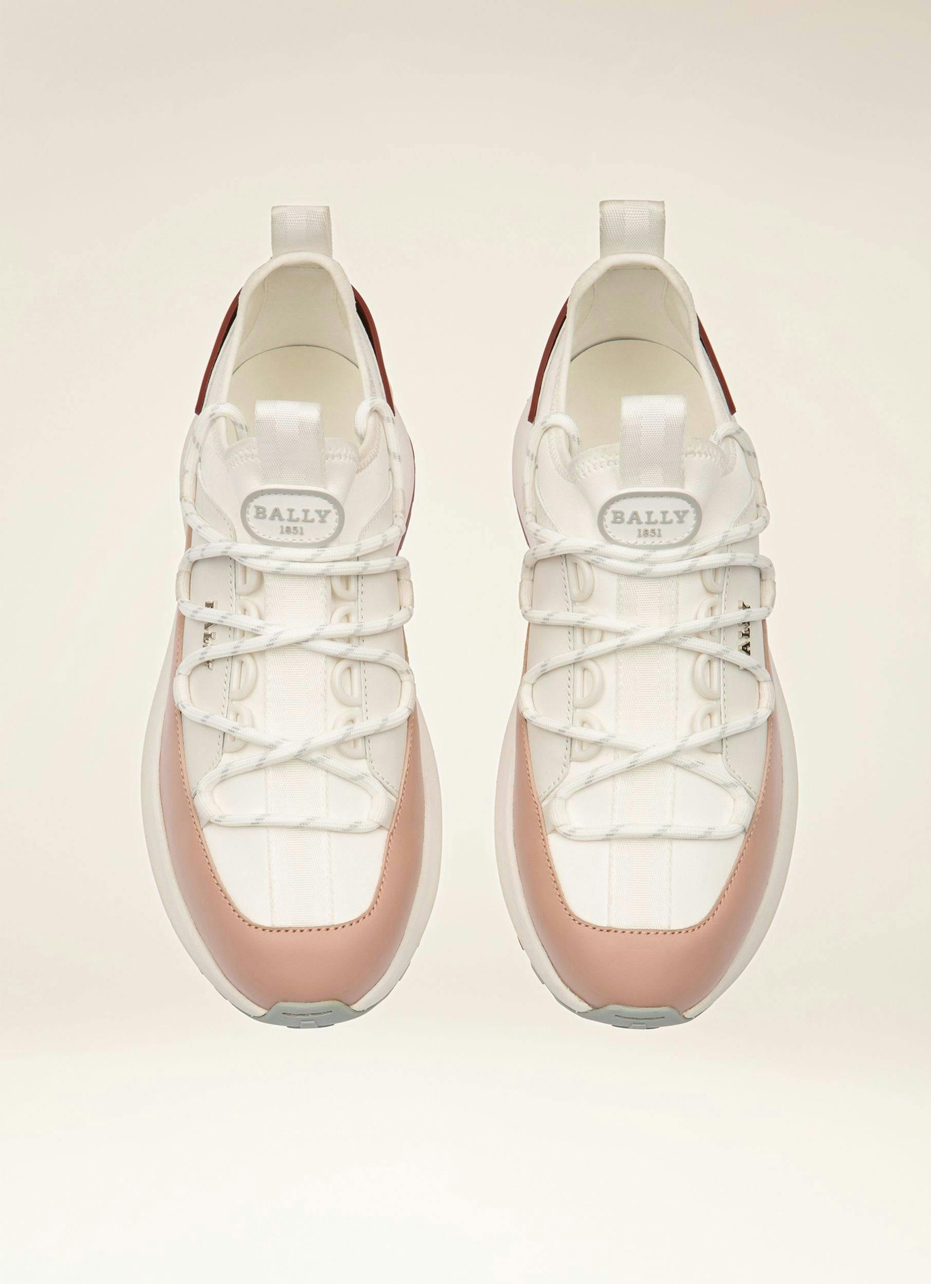 Delys Sneaker In Pelle Bianca E Rosa - Donna - Bally - 04
