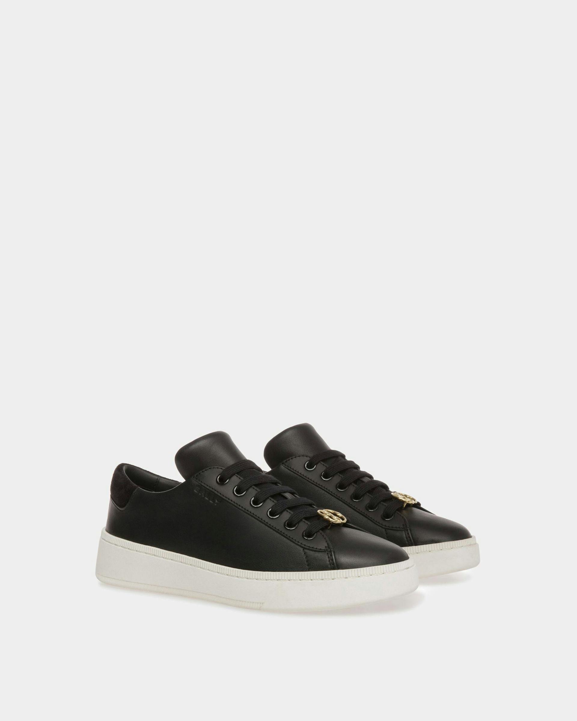Women's Raise Sneakers In Black And White Leather | Bally | Still Life 3/4 Front