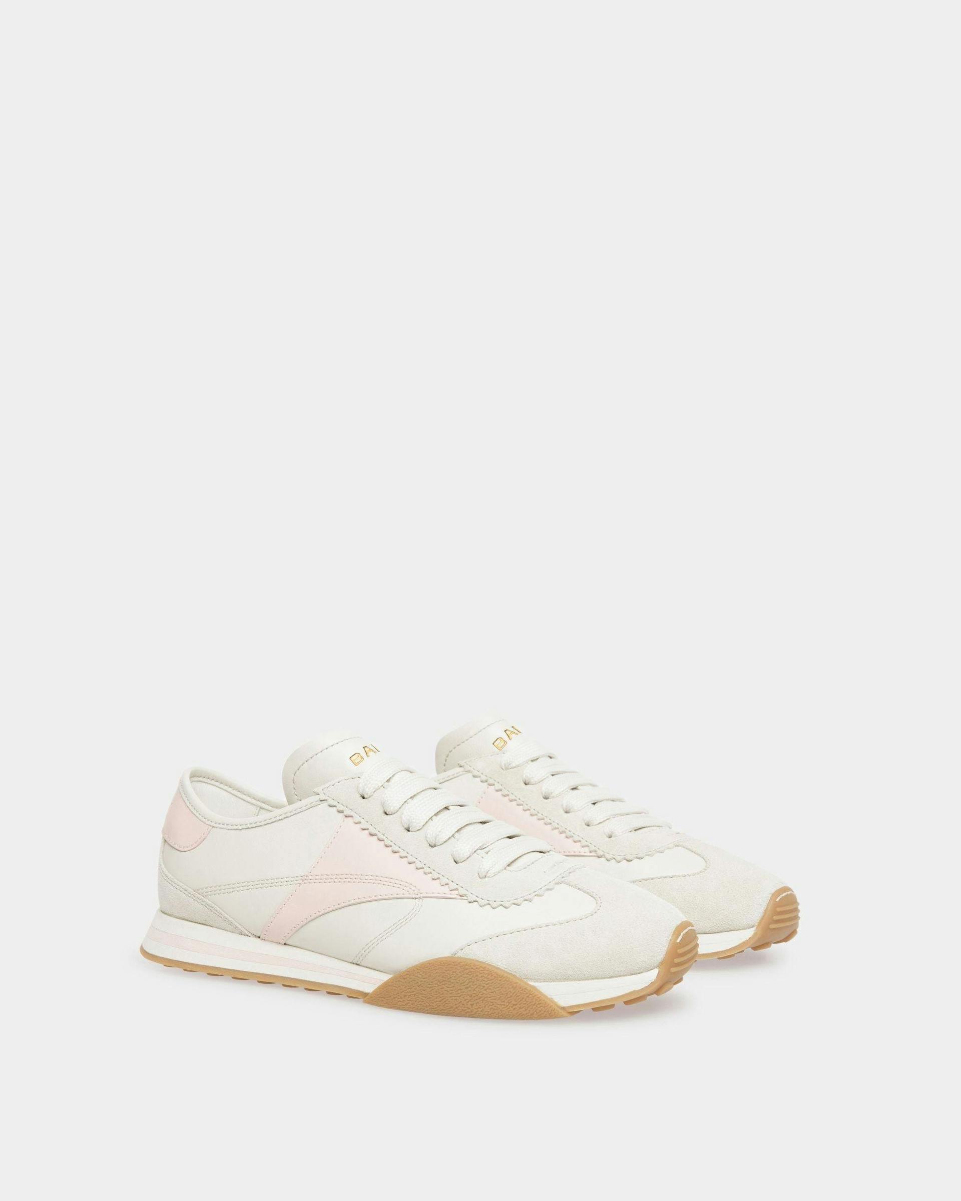 Women's Sussex Sneakers In Dusty White And Rose Leather | Bally | Still Life 3/4 Front