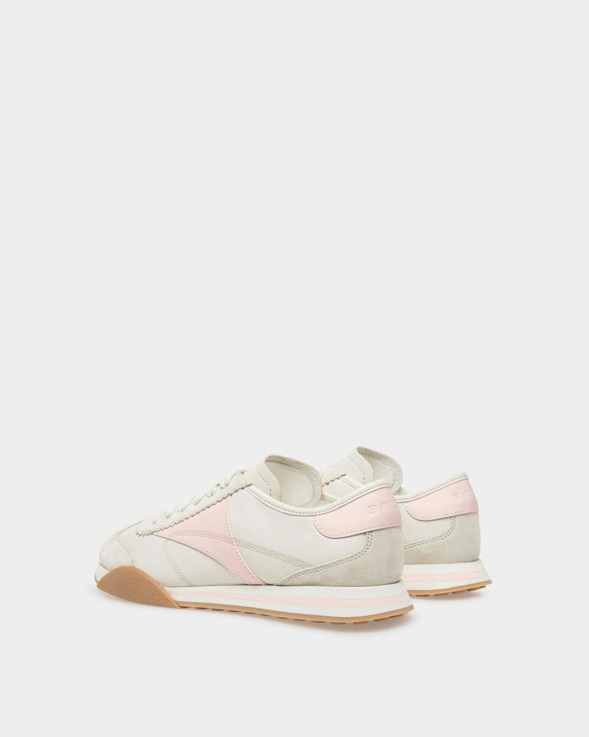 Women's Sussex Sneakers In Dusty White And Rose Leather | Bally | Still Life 3/4 Back