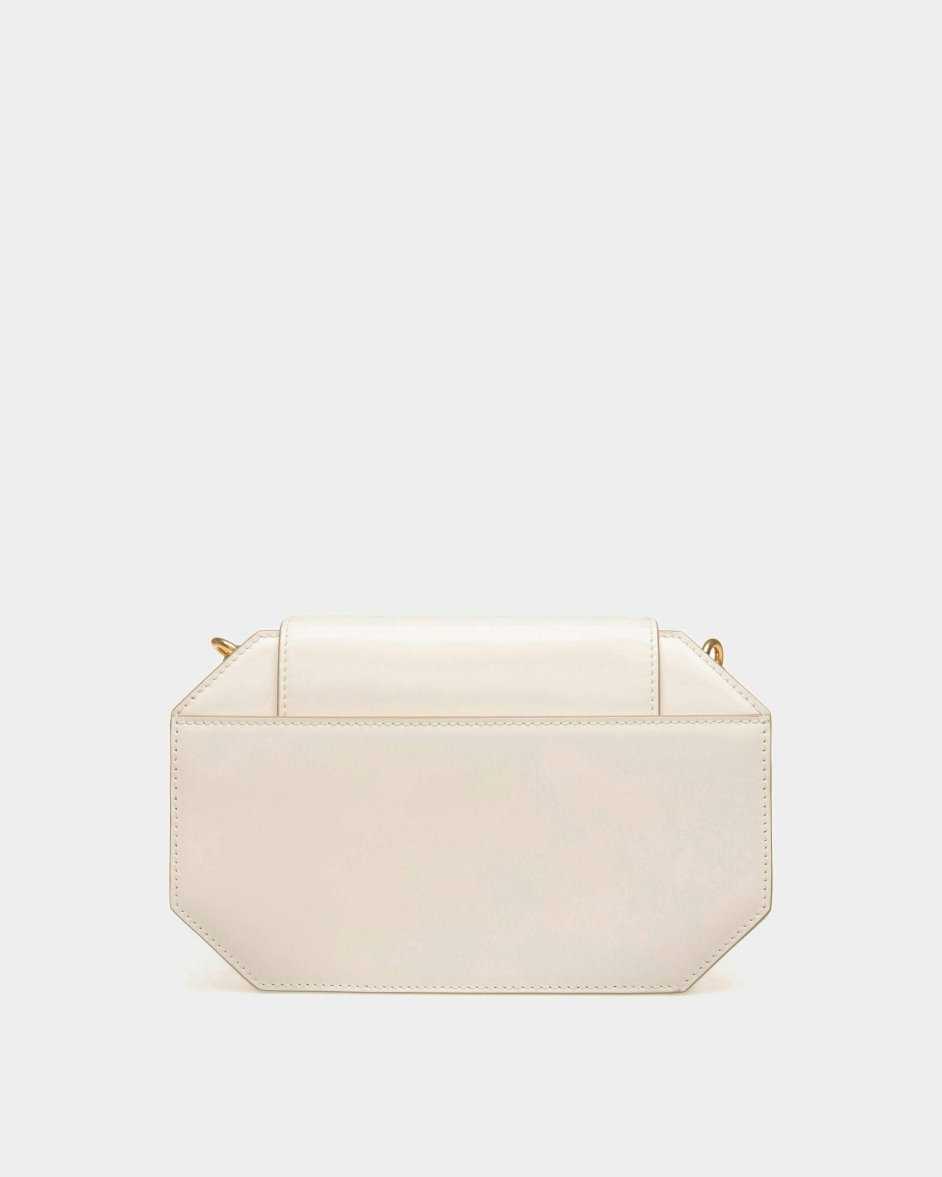 Women's Emblem Mini Bag in White Patent Leather | Bally | Still Life Back