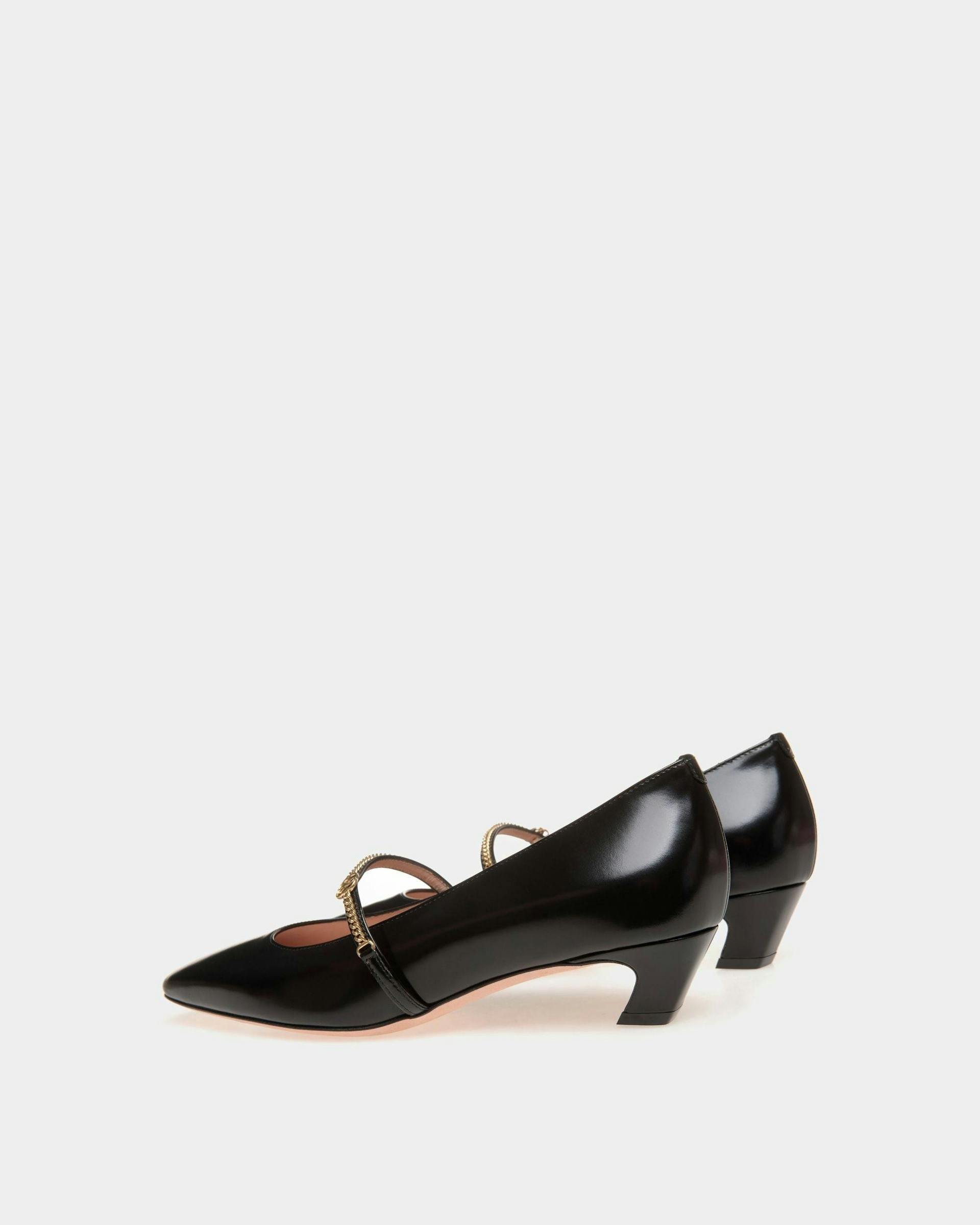 Women's Sylt Mary-Jane Pump In Black Leather | Bally | Still Life 3/4 Back