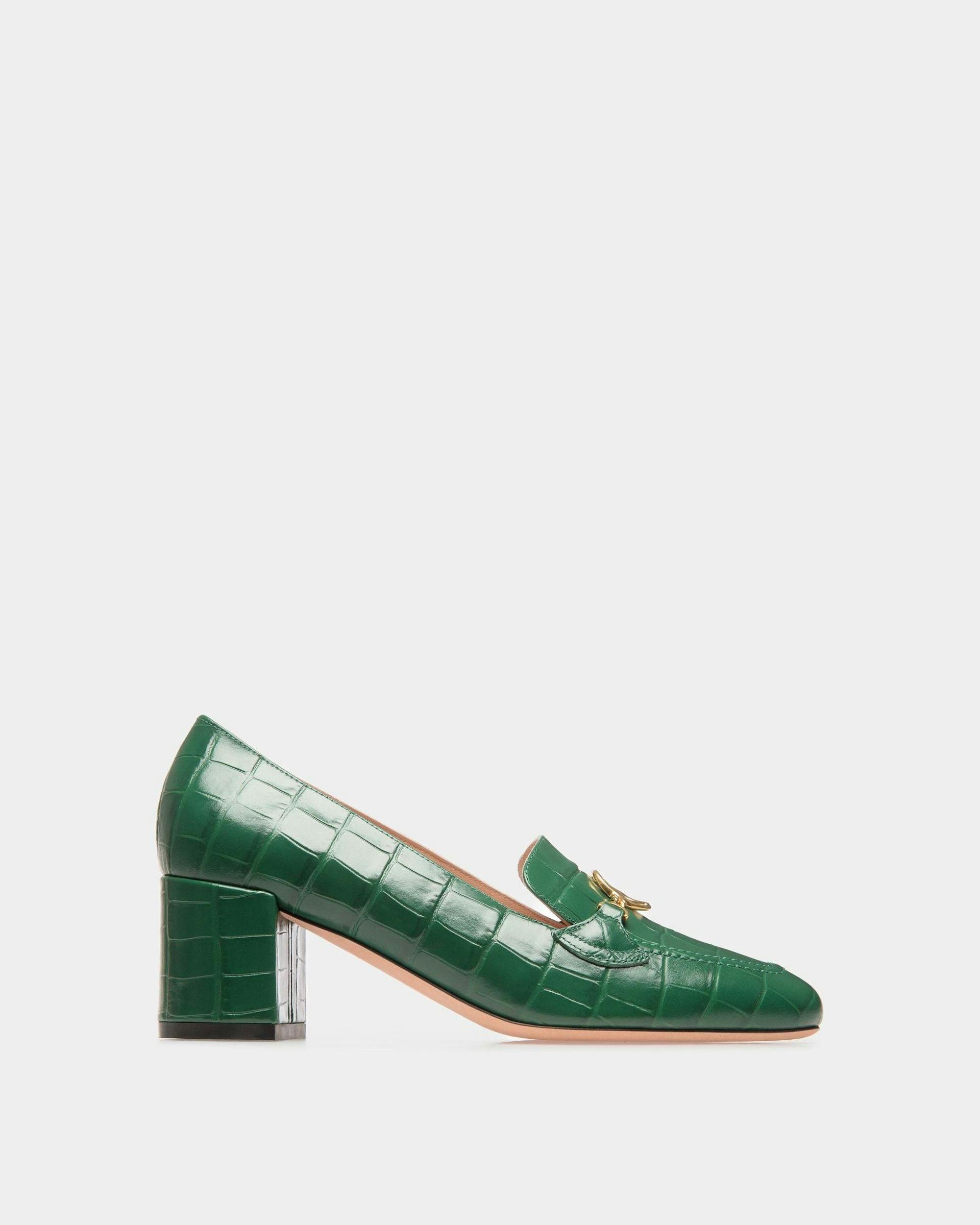 Mocassino Daily Emblem In Pelle Kelly Green - Donna - Bally - 01