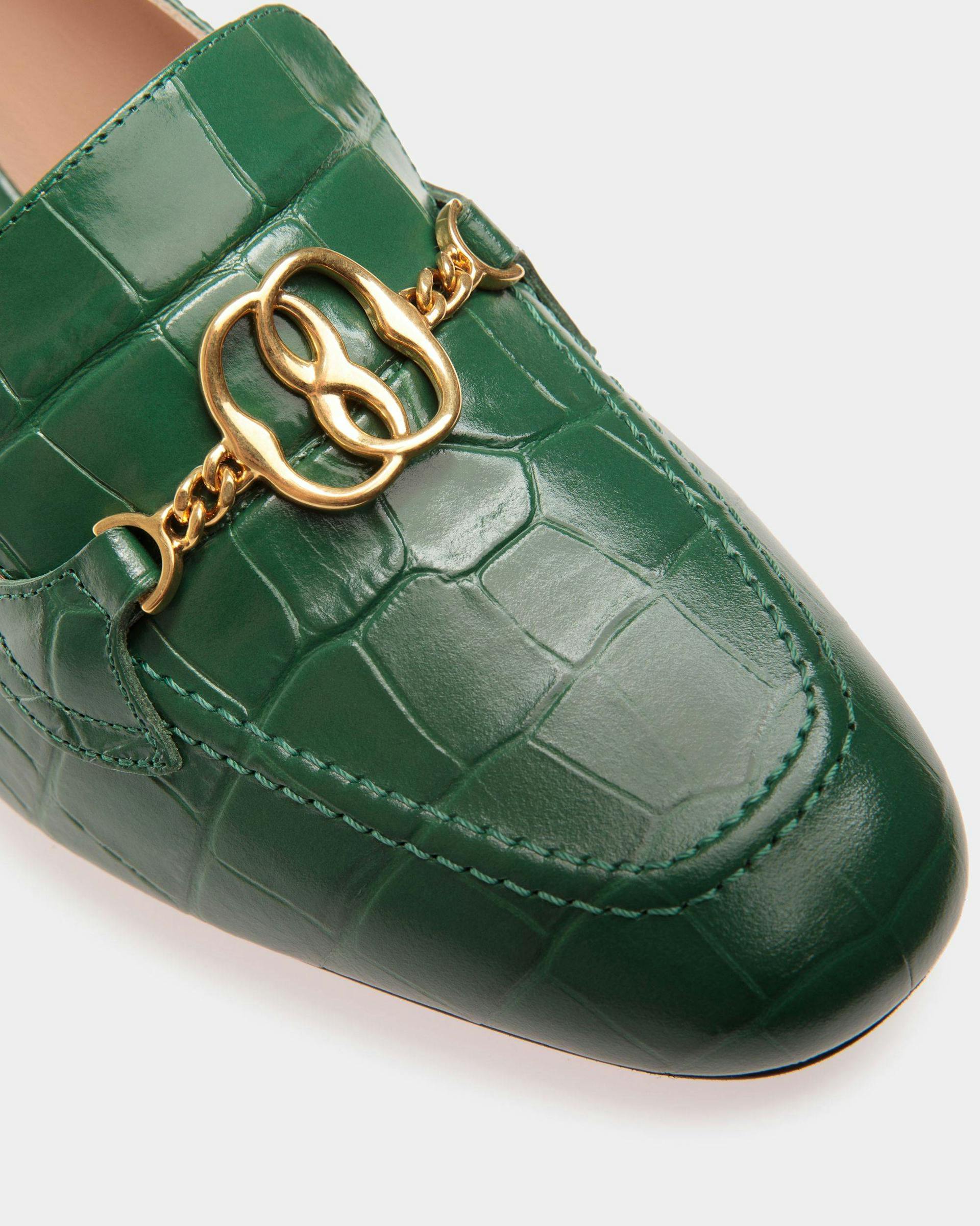 Mocassino Daily Emblem In Pelle Kelly Green - Donna - Bally - 04