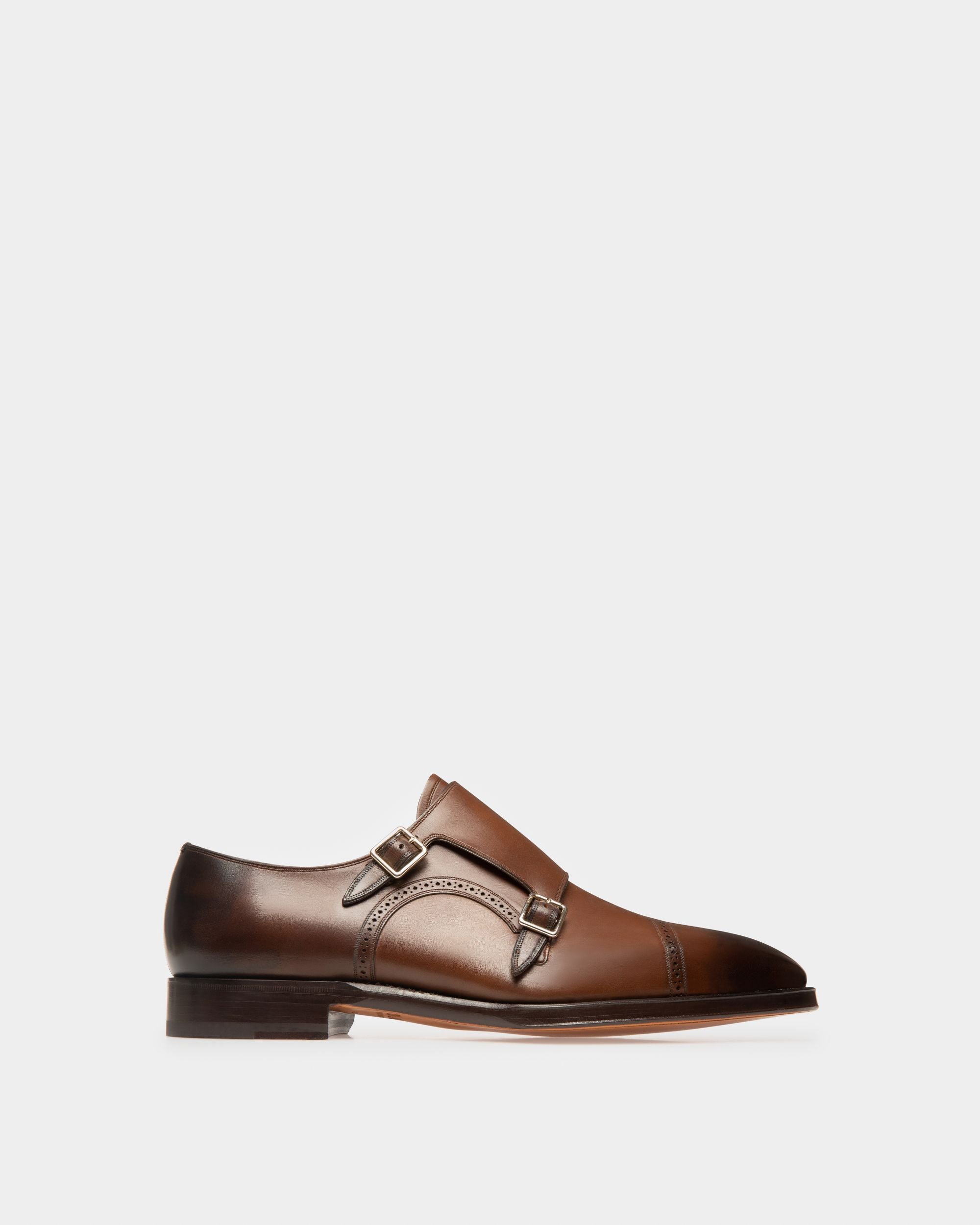 Scardino Scarpa Monk-Strap Da Uomo In Pelle Marrone Chiaro - Uomo - Bally - 01