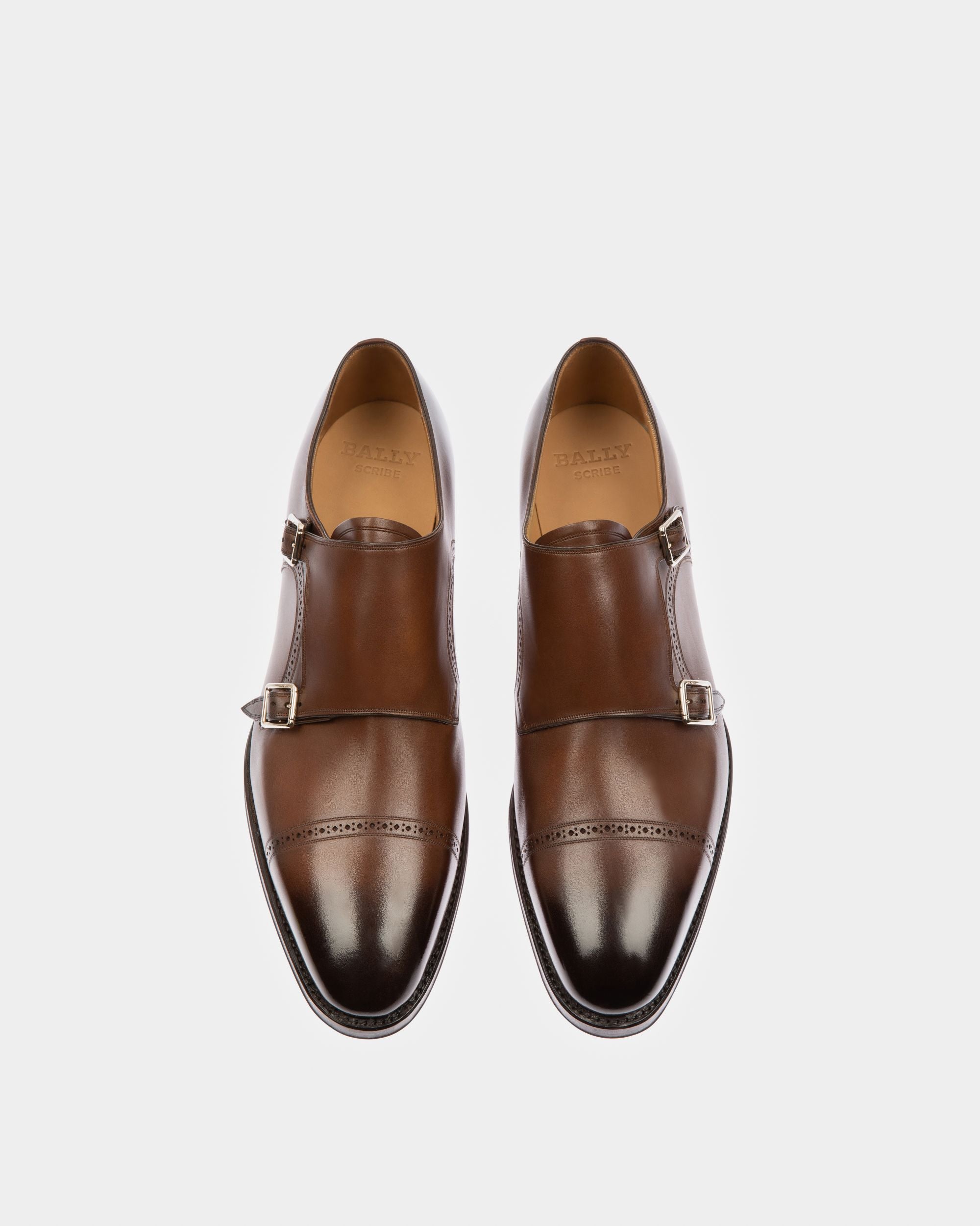 Scardino Scarpa Monk-Strap Da Uomo In Pelle Marrone Chiaro - Uomo - Bally - 02
