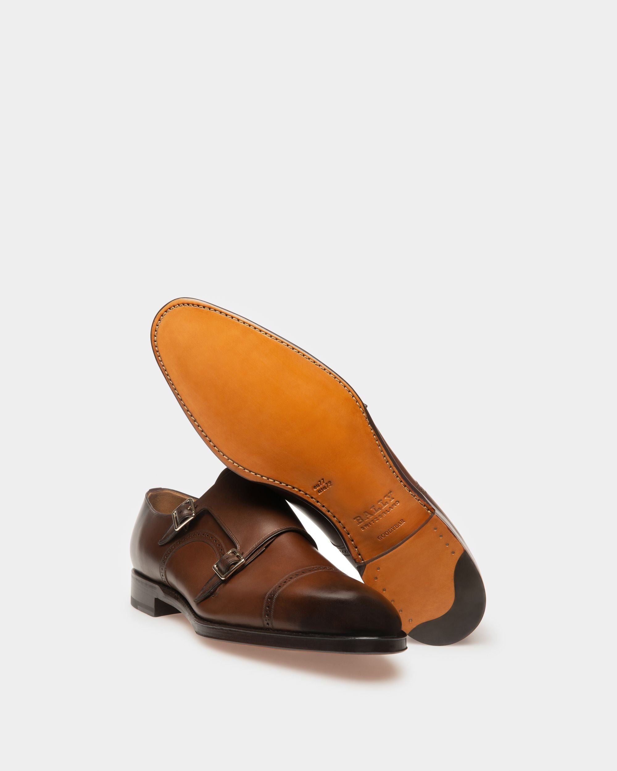 Scardino Scarpa Monk-Strap Da Uomo In Pelle Marrone Chiaro - Uomo - Bally - 04