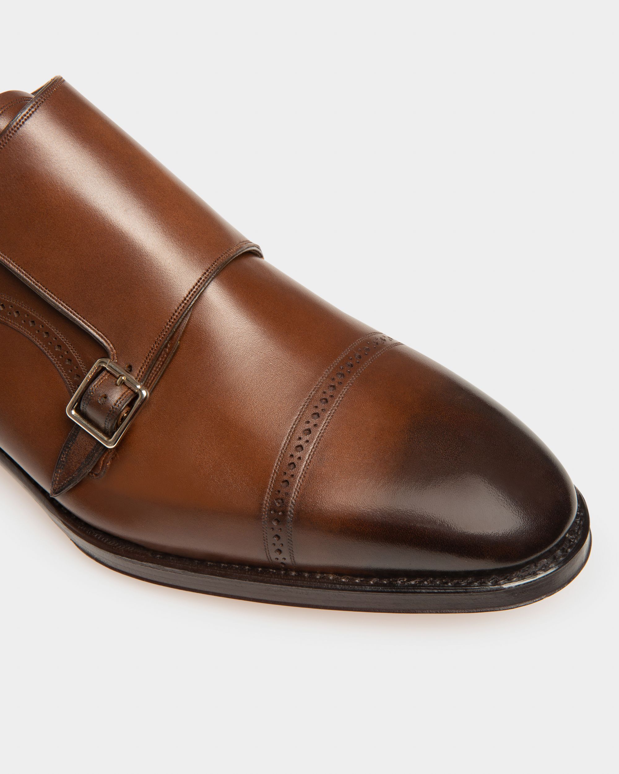 Scardino Scarpa Monk-Strap Da Uomo In Pelle Marrone Chiaro - Uomo - Bally - 05