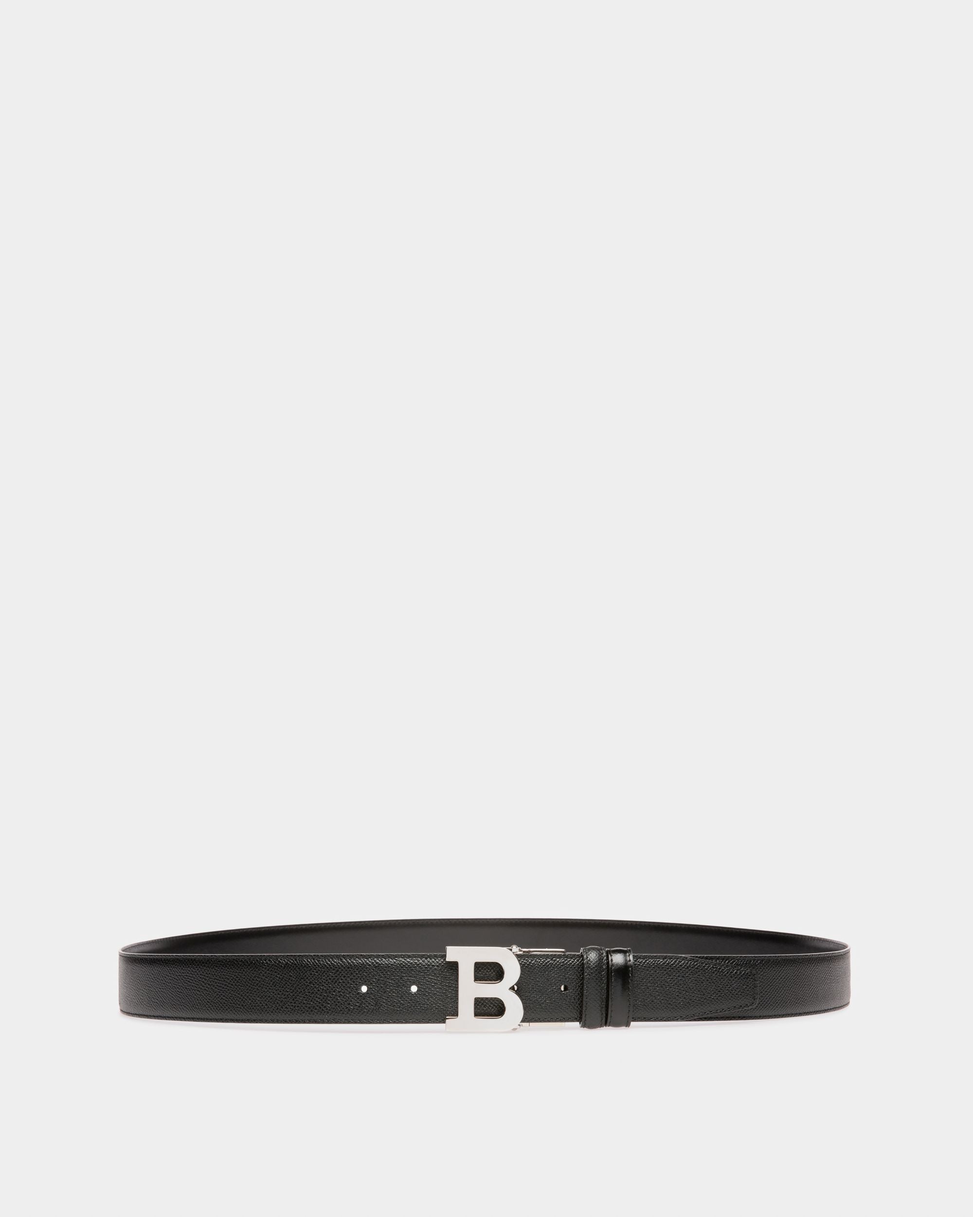 B Buckle Cintura Da 35 Mm In Pelle Nera E Navy - Uomo - Bally - 01
