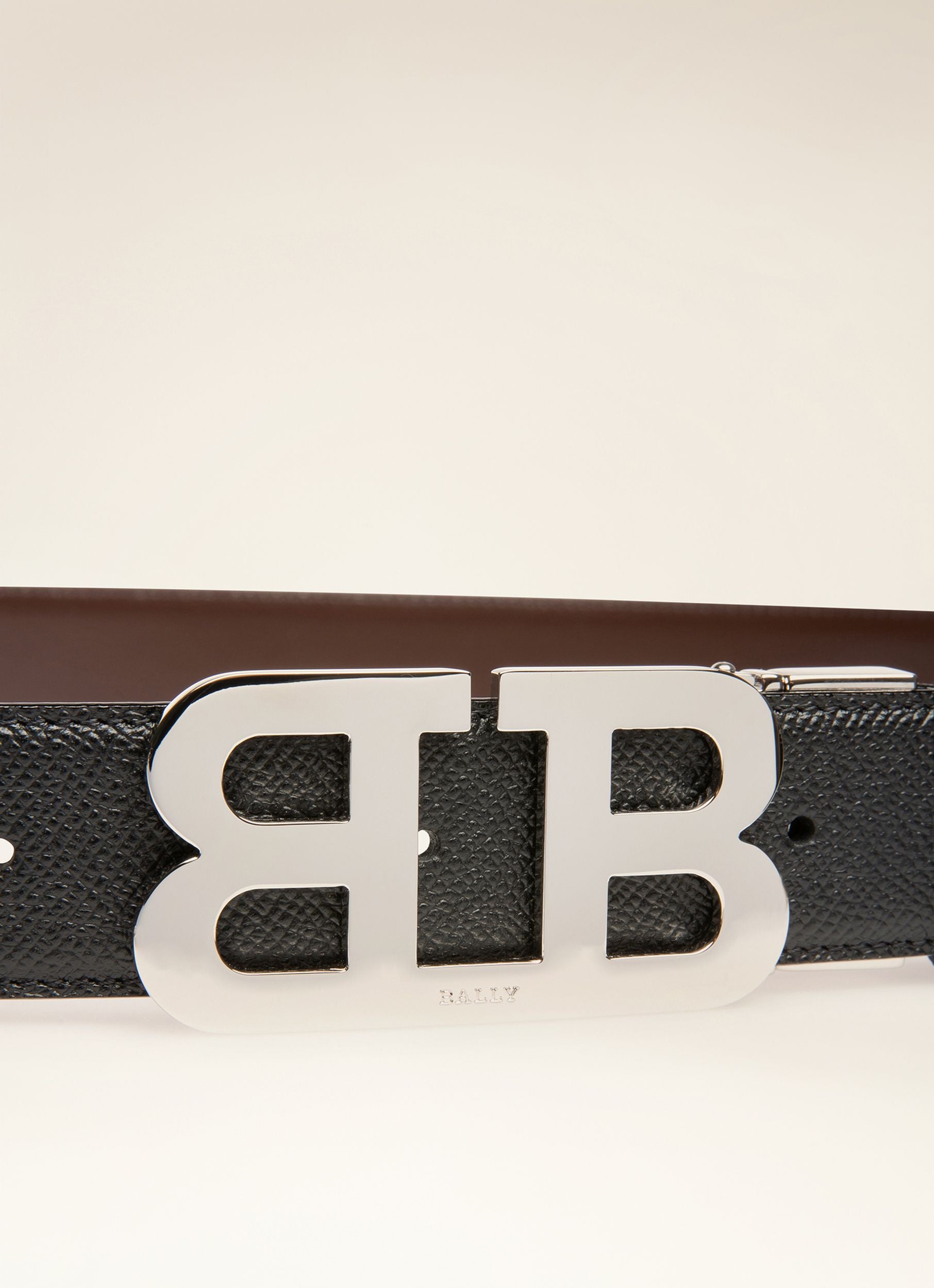 B-Mirror Cintura Da 35 Mm In Pelle Nera E Marrone - Uomo - Bally - 02