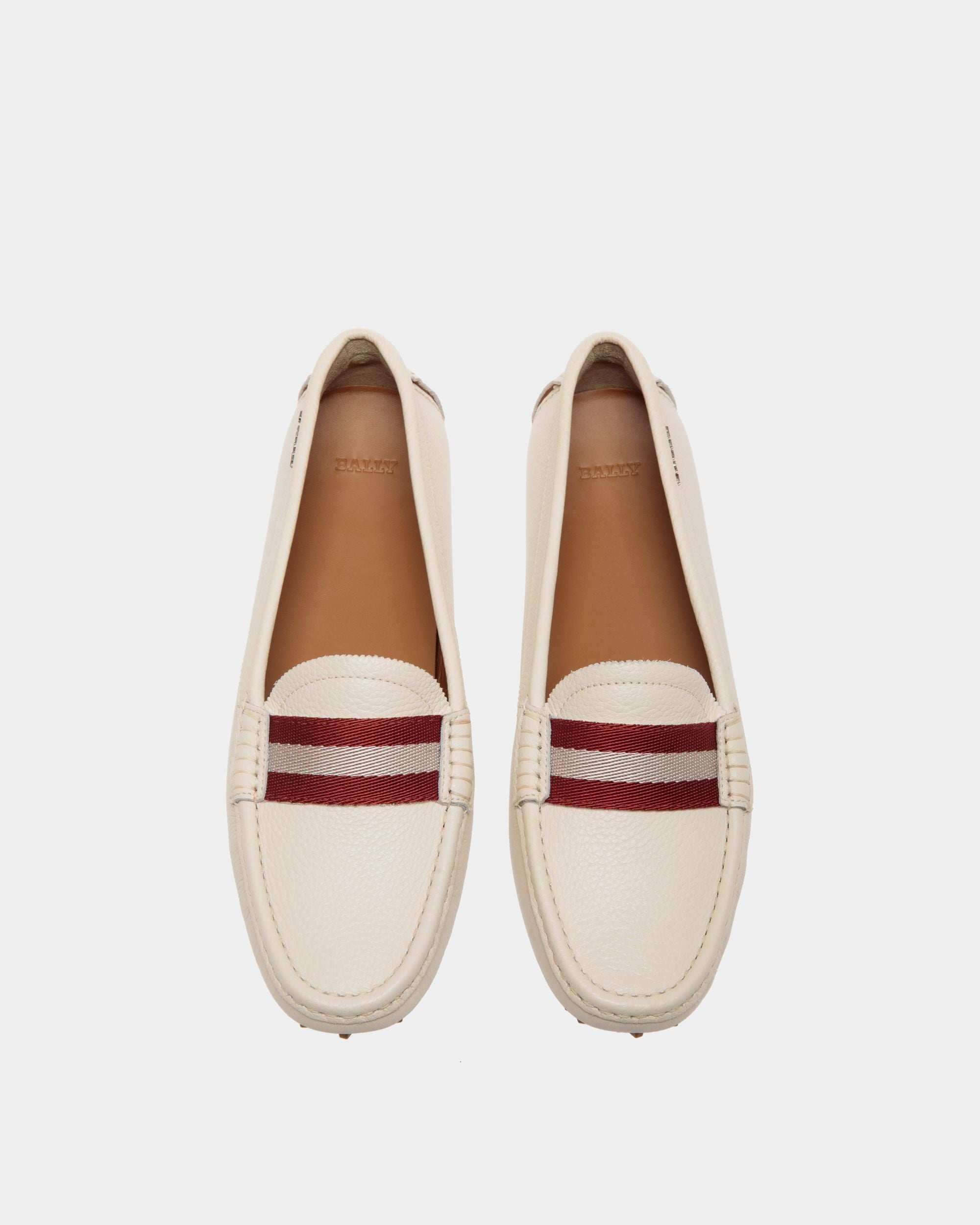 Ladyes Scarpa Da Guida In Pelle Avorio - Donna - Bally - 04