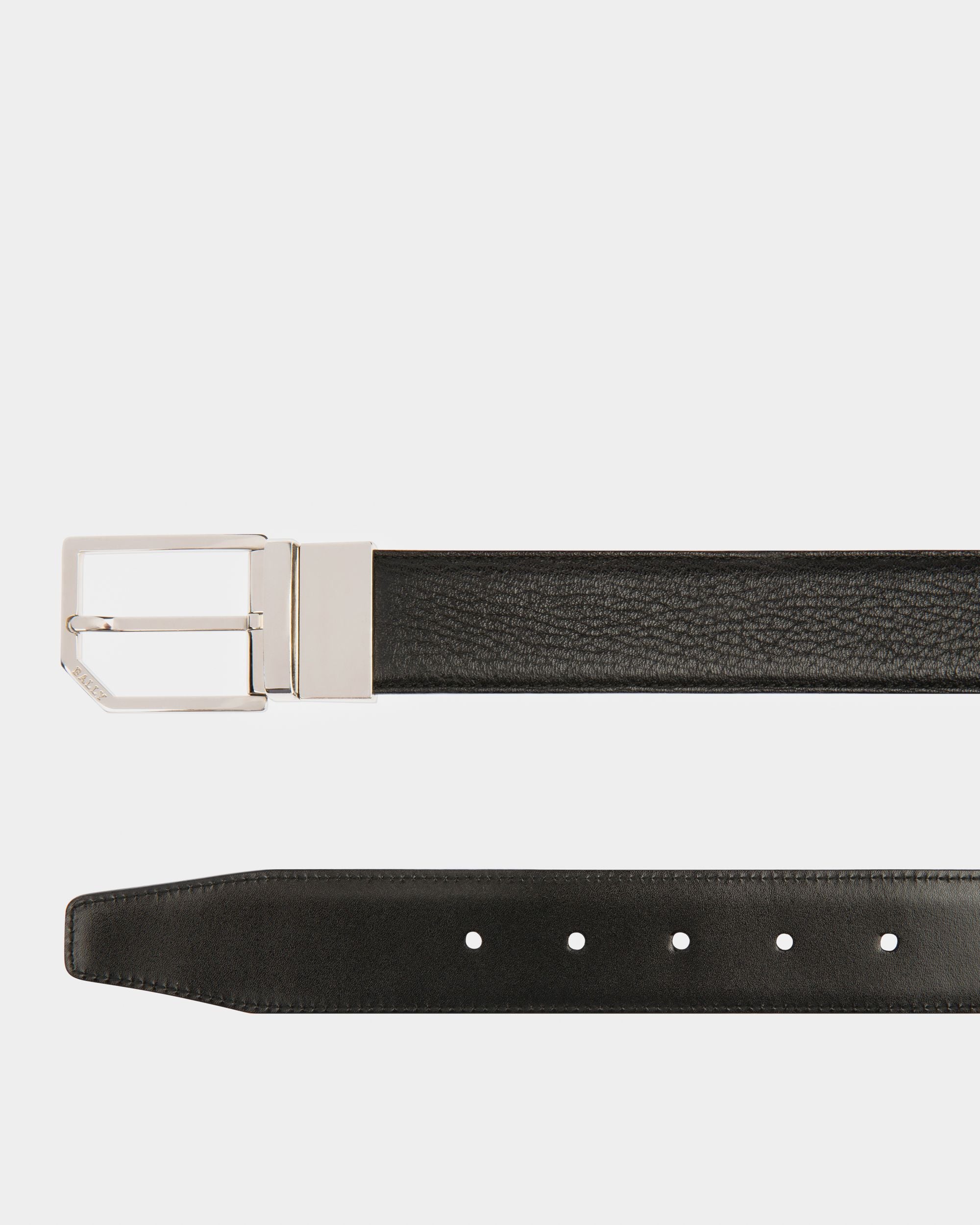 Charlton Cintura Da 35 Mm Regolabile E Double Face In Pelle Nera - Uomo - Bally - 02