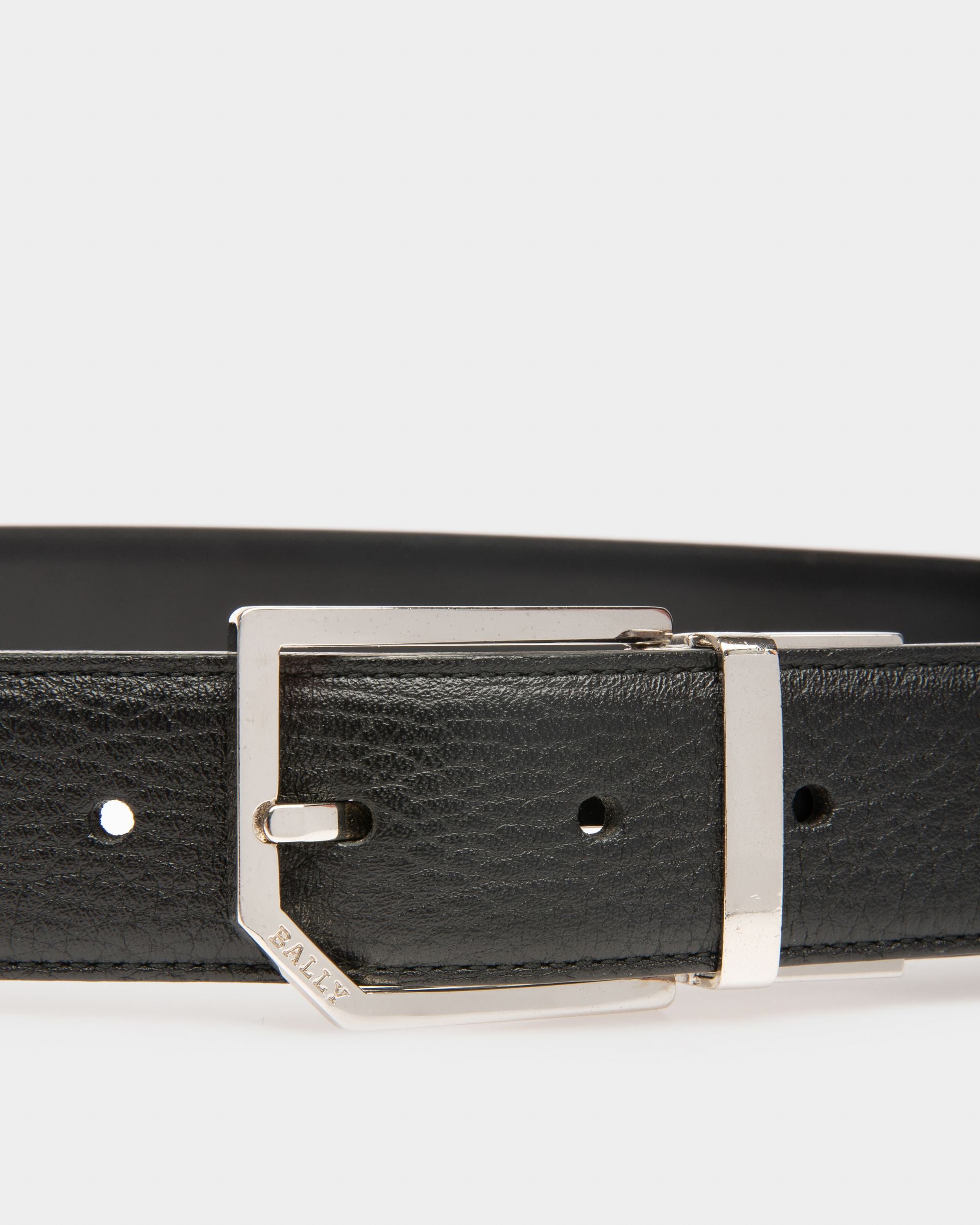 Charlton Cintura Da 35 Mm Regolabile E Double Face In Pelle Nera - Uomo - Bally - 03