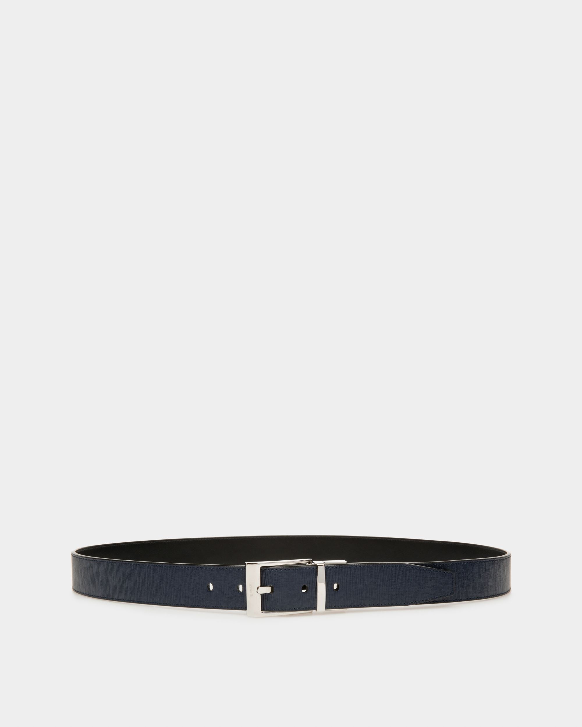 Shiff Cintura Da 35 Mm In Pelle Blu Navy E Nera - Uomo - Bally - 01