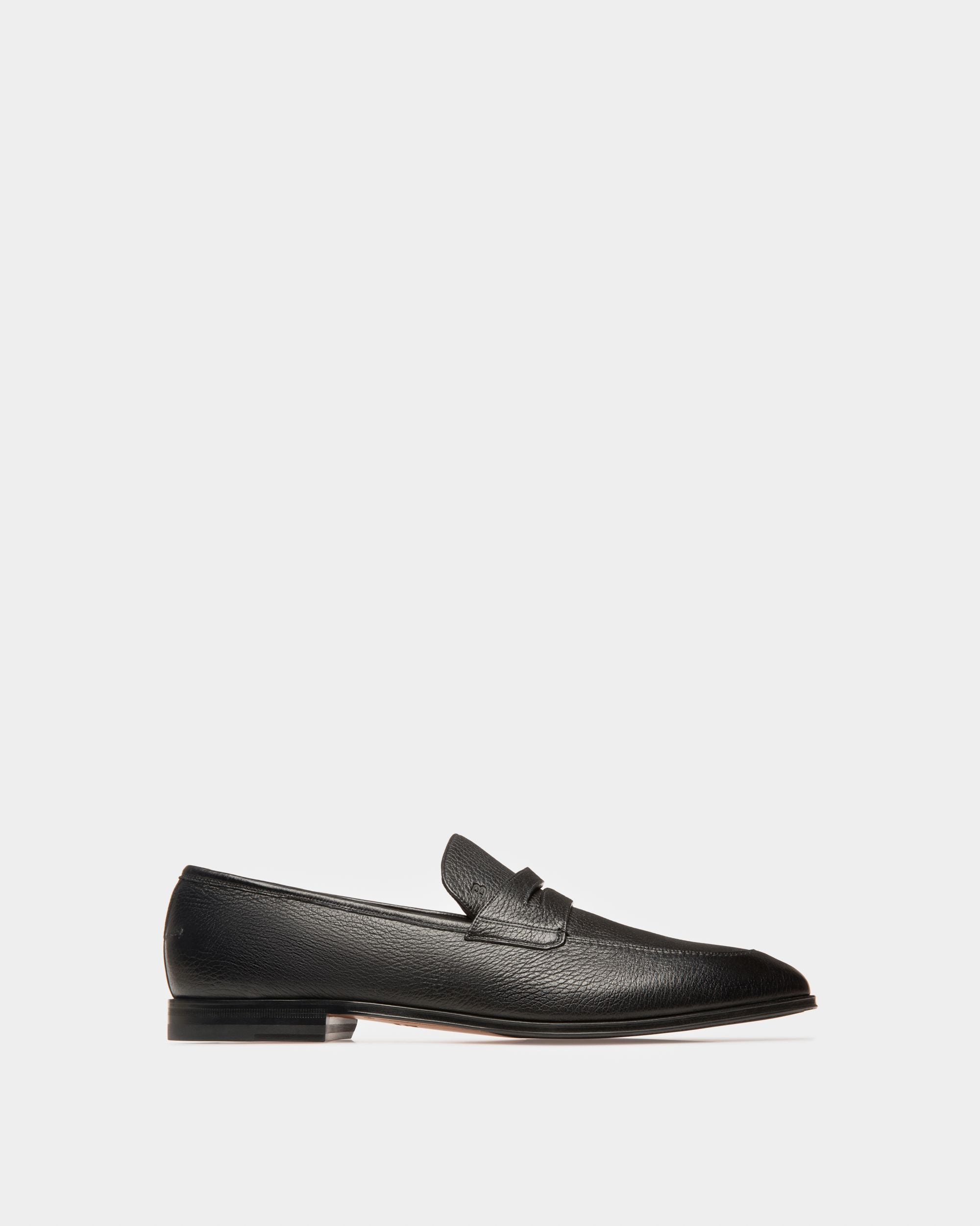 Webb Penny Loafer Da Uomo In Pelle Di Daino Martellata Nera - Uomo - Bally - 01