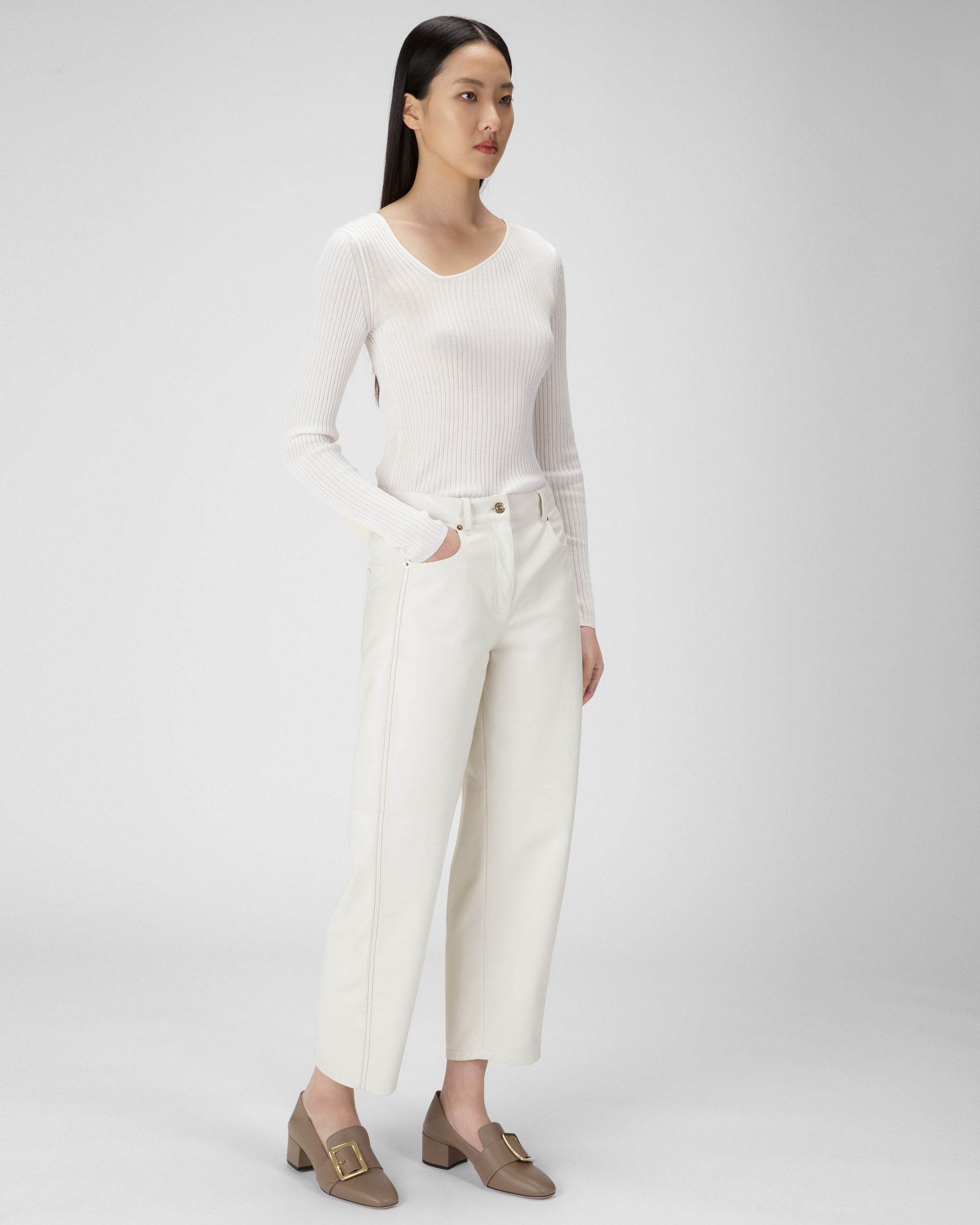 Janelle Décolleté In Pelle Grigio Talpa - Donna - Bally - 06
