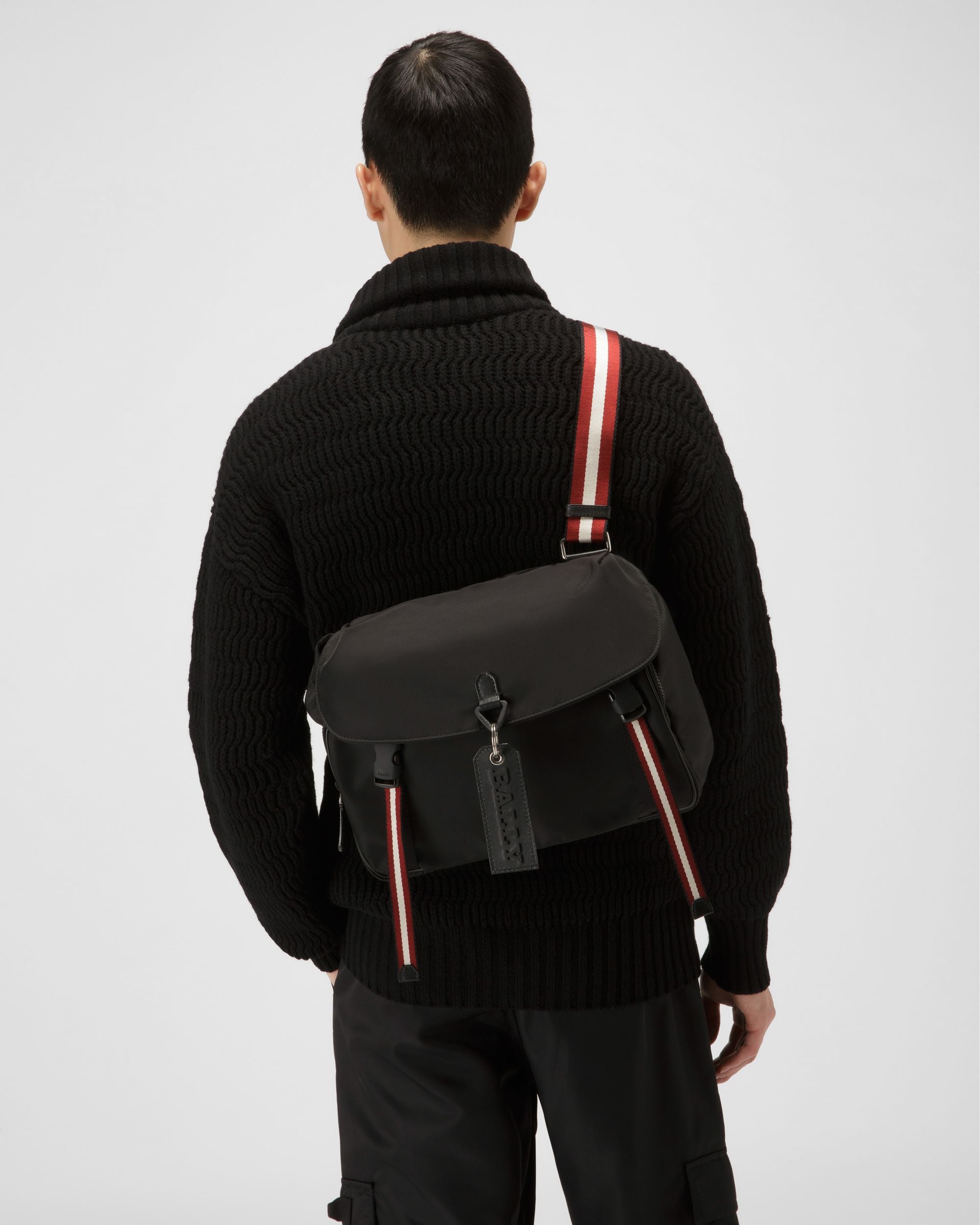 Catch Borsa A Tracolla Regolabile In Nylon Nero - Uomo - Bally - 01