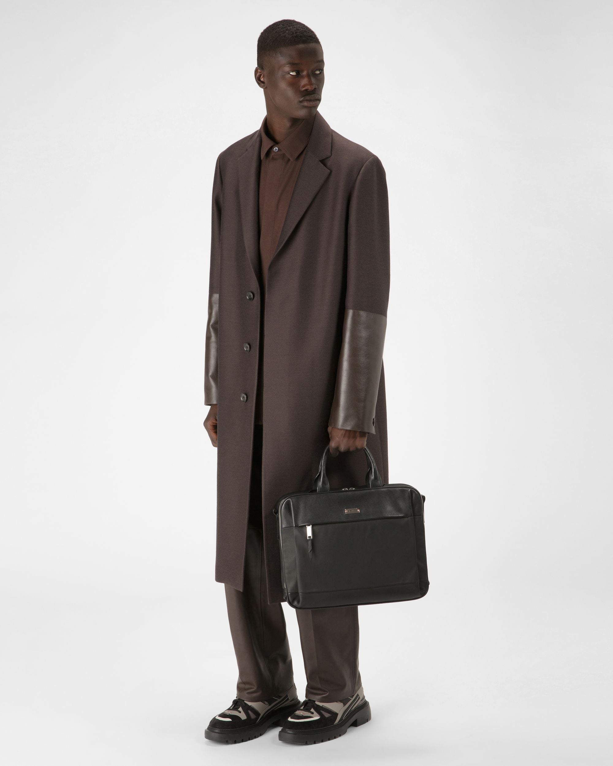 Vaud Valigetta In Tela E Pelle Nera Con Coating - Uomo - Bally - 02